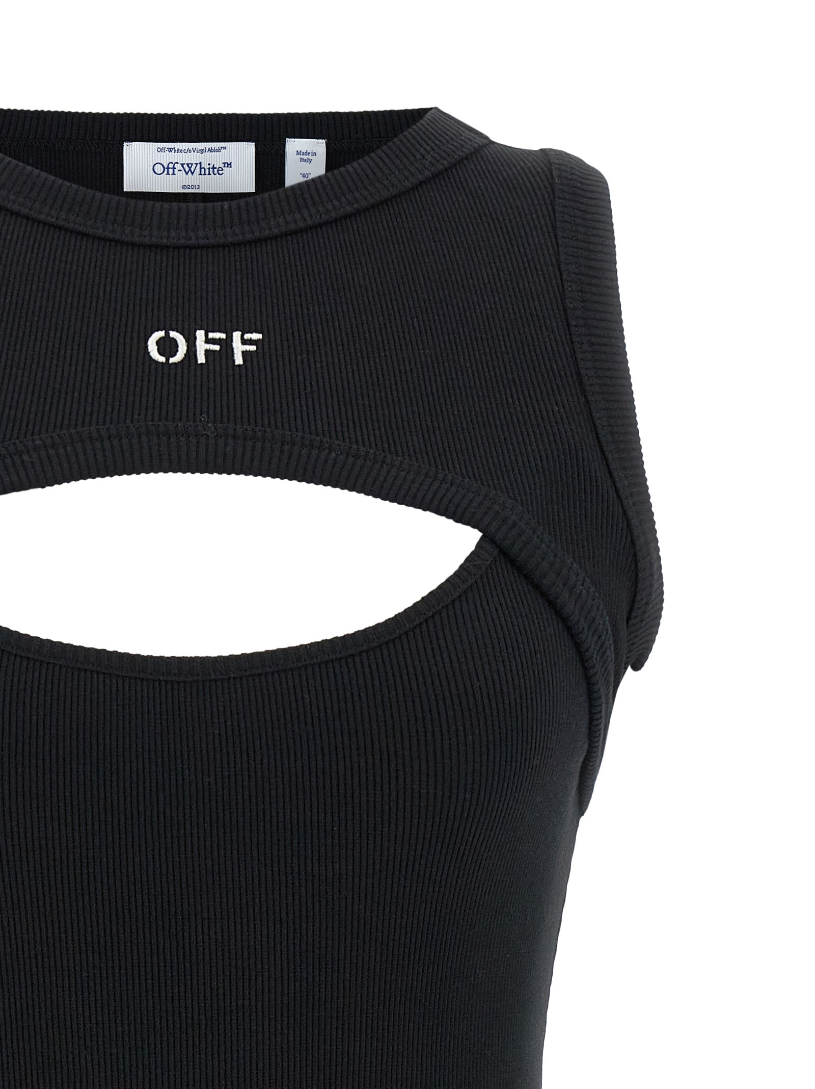 Off-White Bicolor Cotton Short Dress Off-White