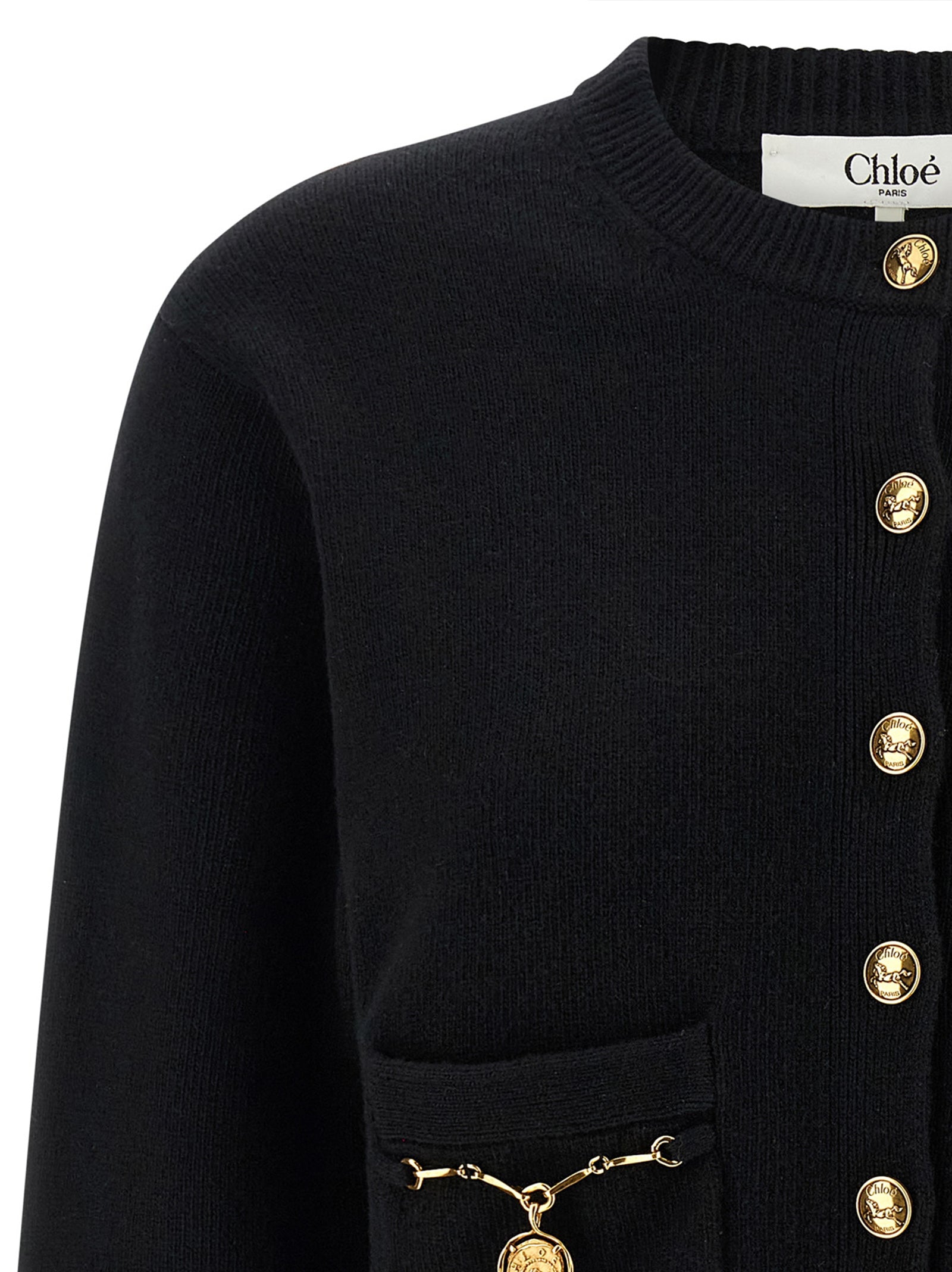 Chloé Black Wool Cardigan Chloé