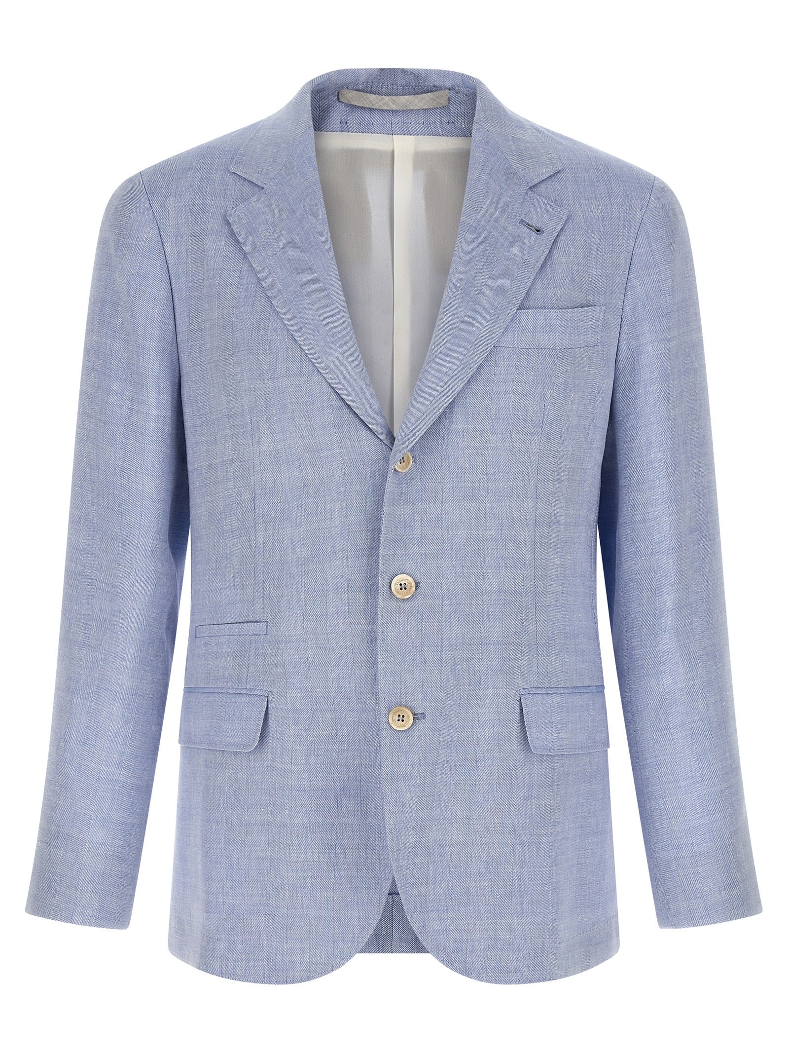 Brunello Cucinelli Blue Linen Blazer Brunello Cucinelli