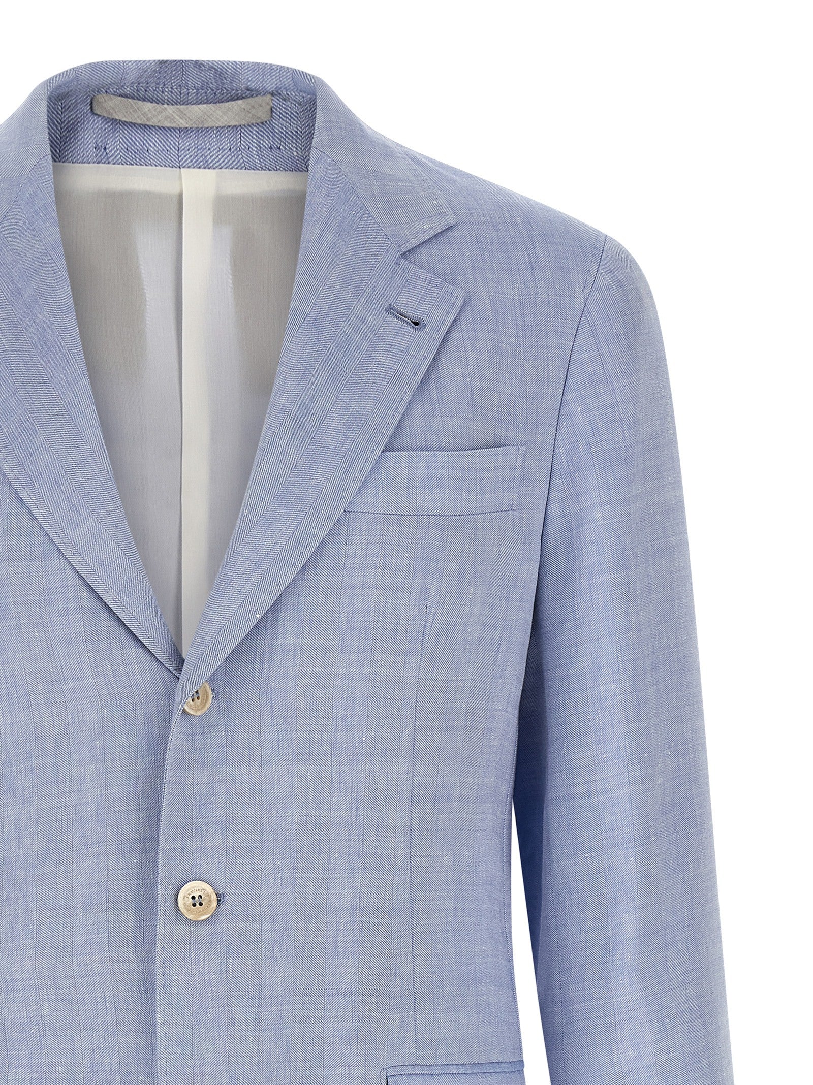 Brunello Cucinelli Blue Linen Blazer Brunello Cucinelli