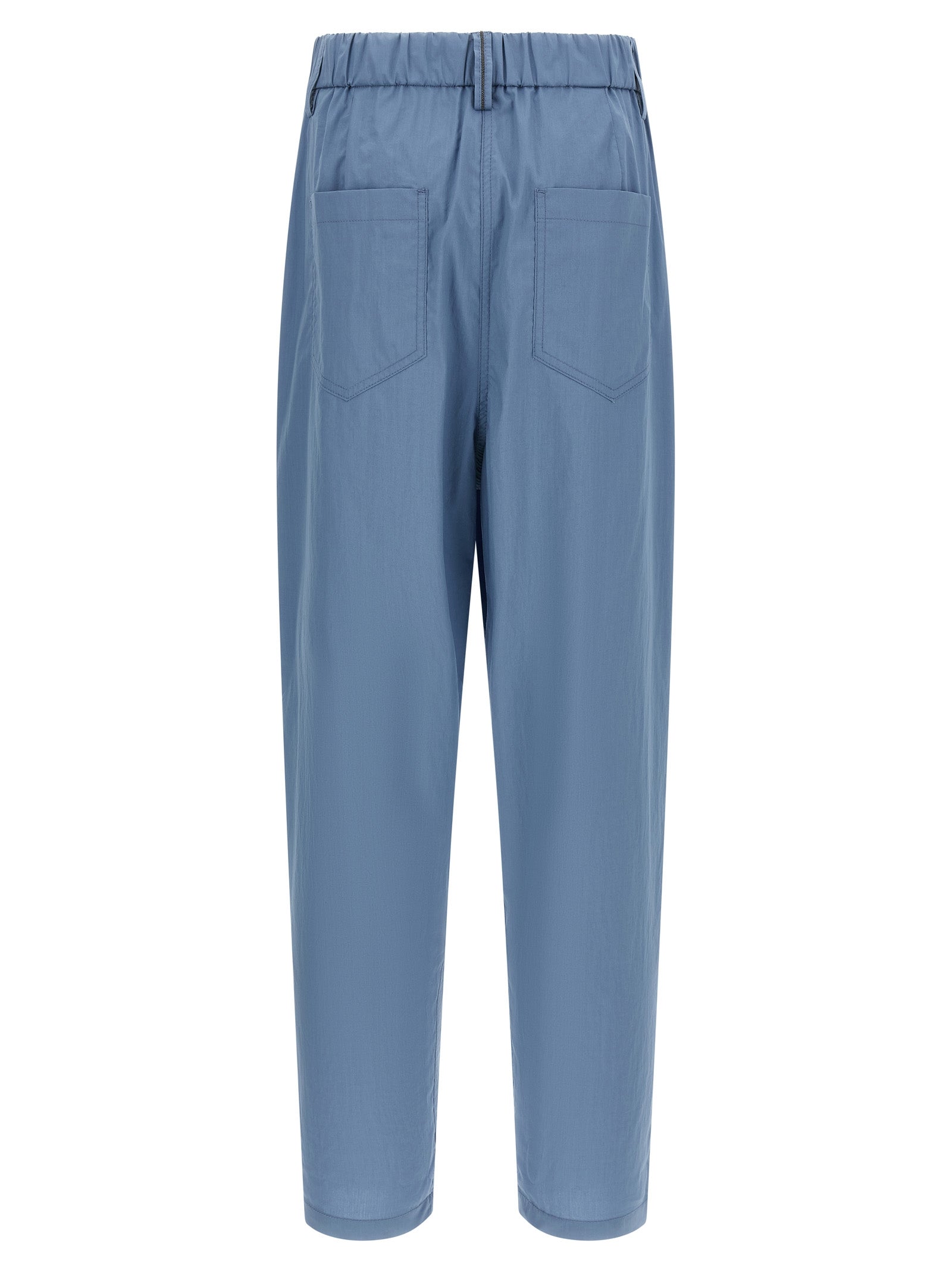 Brunello Cucinelli Blue Cotton Casual Pants Brunello Cucinelli