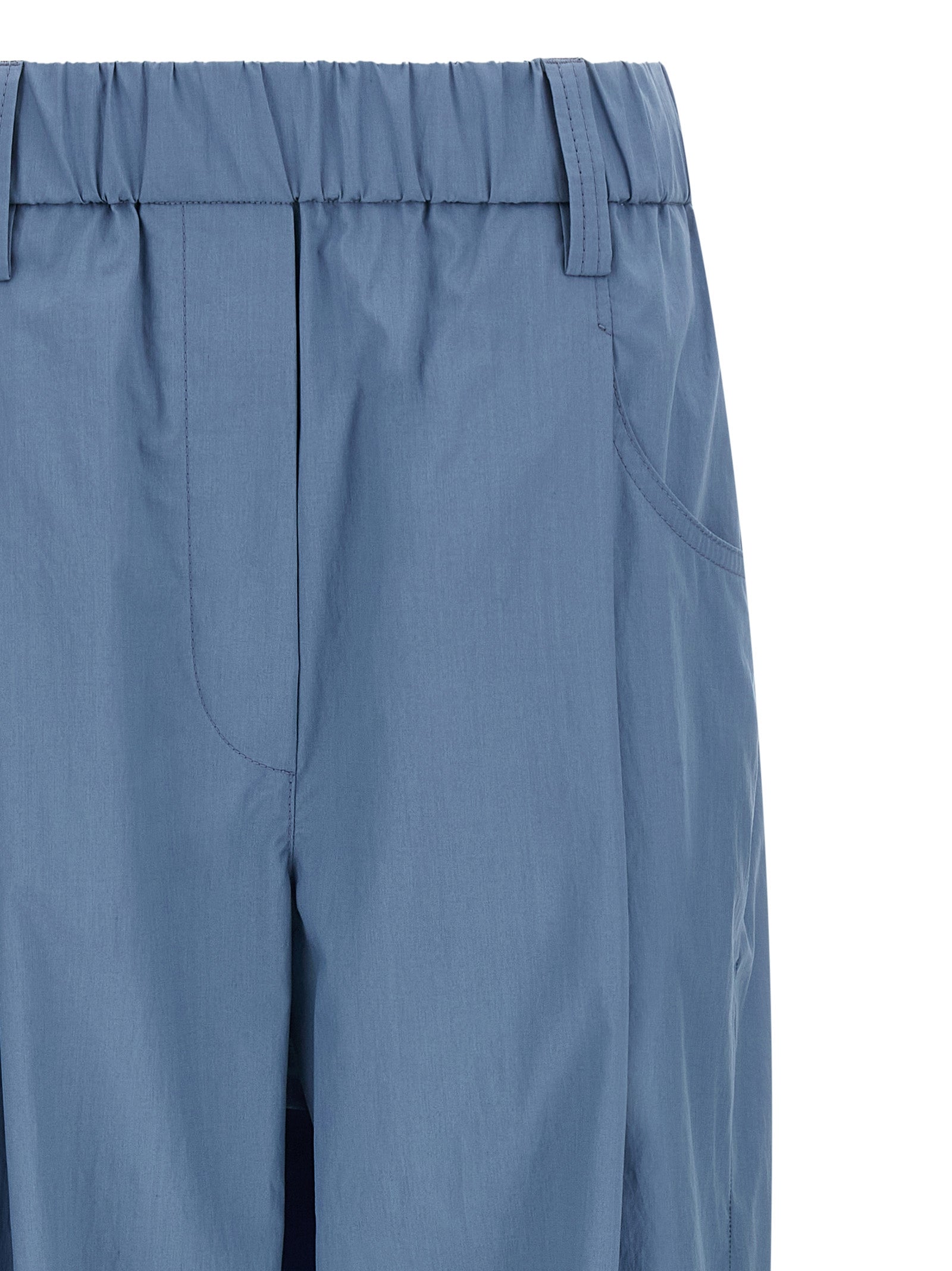 Brunello Cucinelli Blue Cotton Casual Pants Brunello Cucinelli