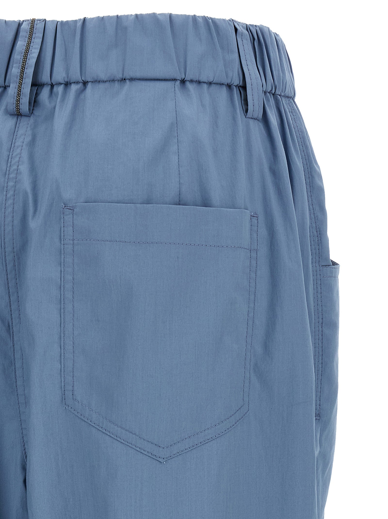 Brunello Cucinelli Blue Cotton Casual Pants Brunello Cucinelli
