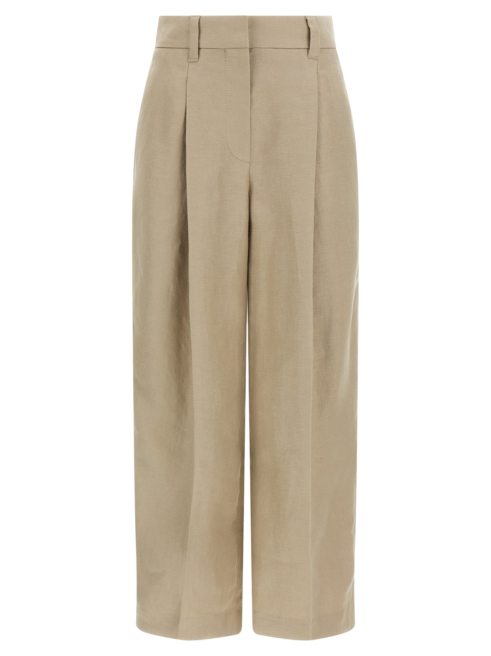 Brunello Cucinelli Beige Linen Casual Pants Brunello Cucinelli