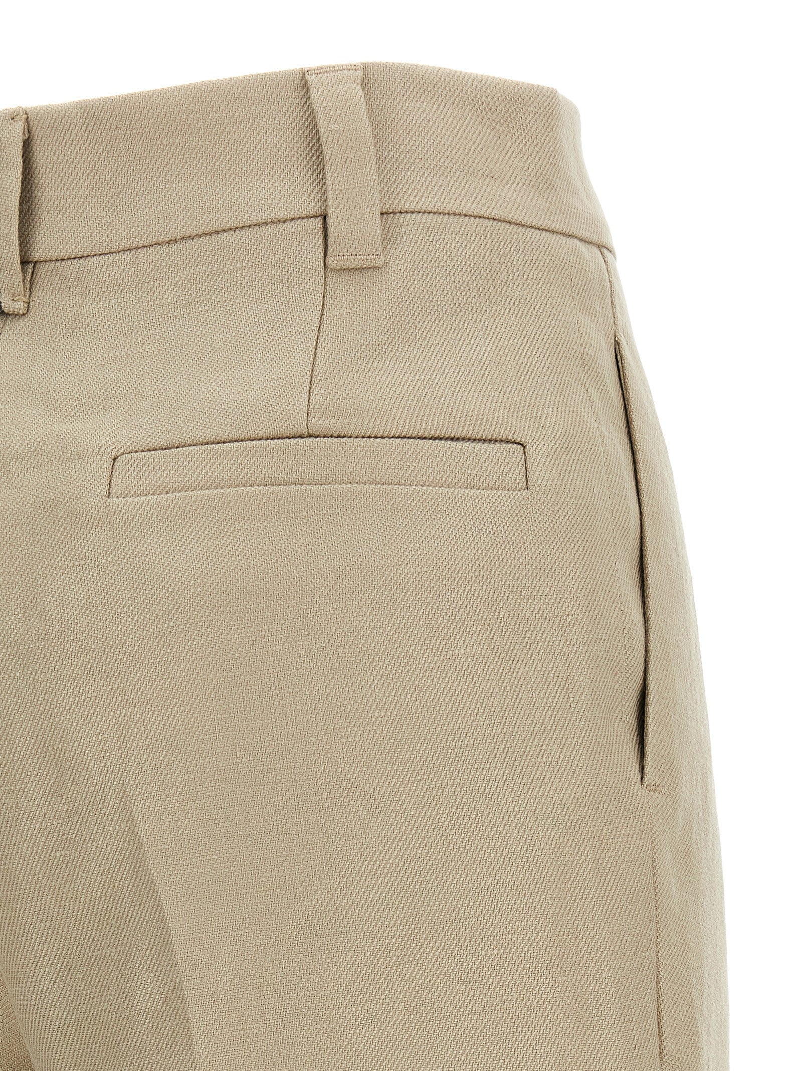 Brunello Cucinelli Beige Linen Casual Pants Brunello Cucinelli