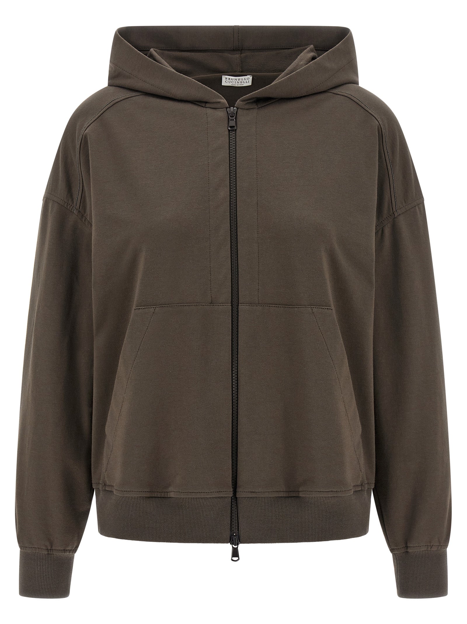 Brunello Cucinelli Brown Cotton Hoodie Brunello Cucinelli