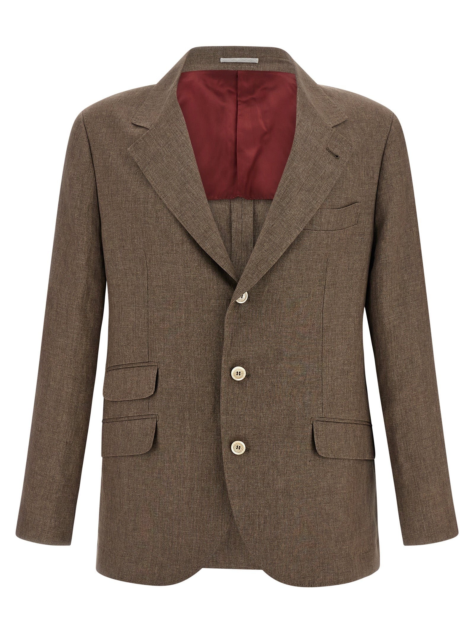 Brunello Cucinelli Brown Linen Blazer Brunello Cucinelli