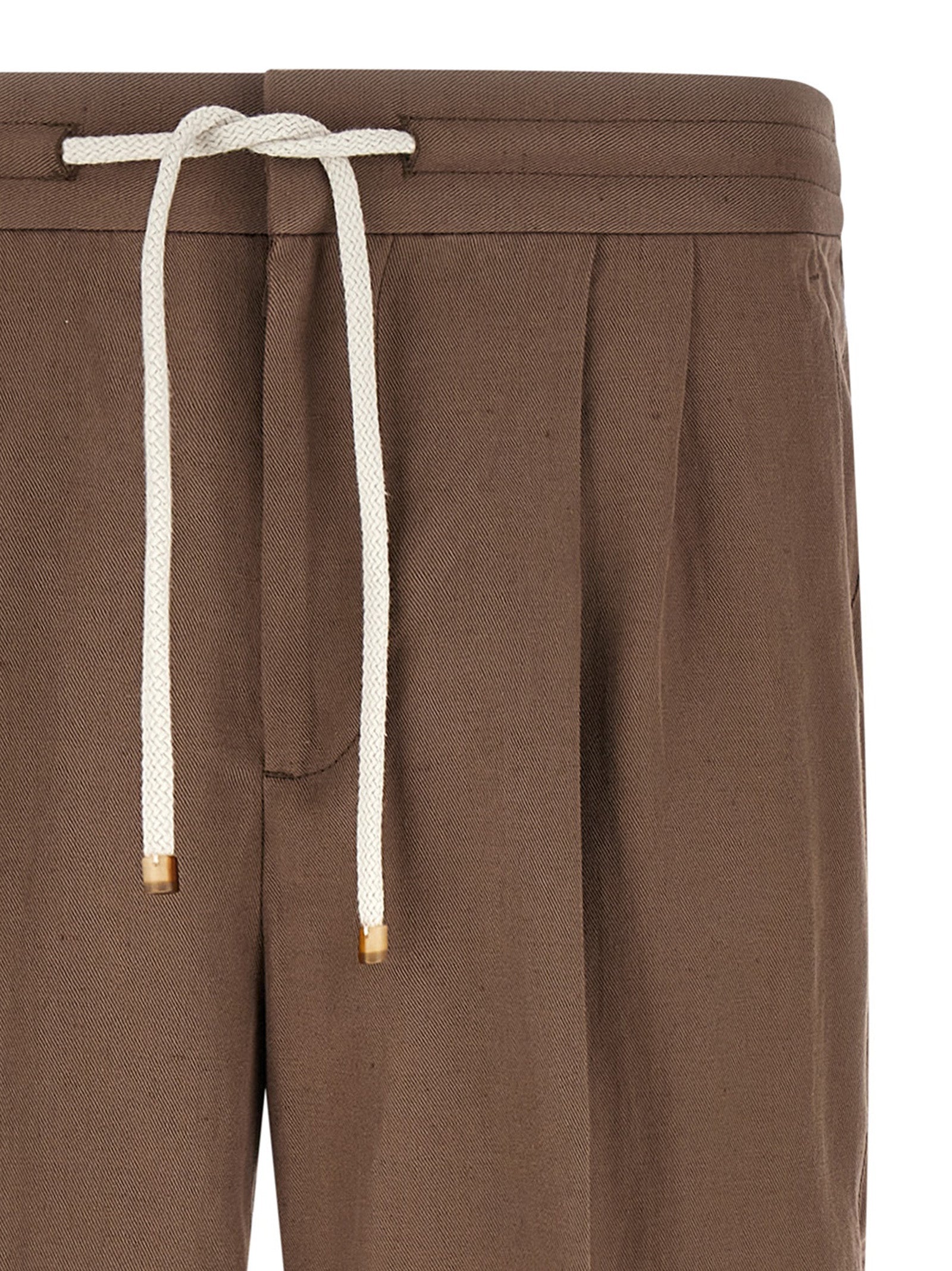 Brunello Cucinelli Brown Linen Casual Pants Brunello Cucinelli