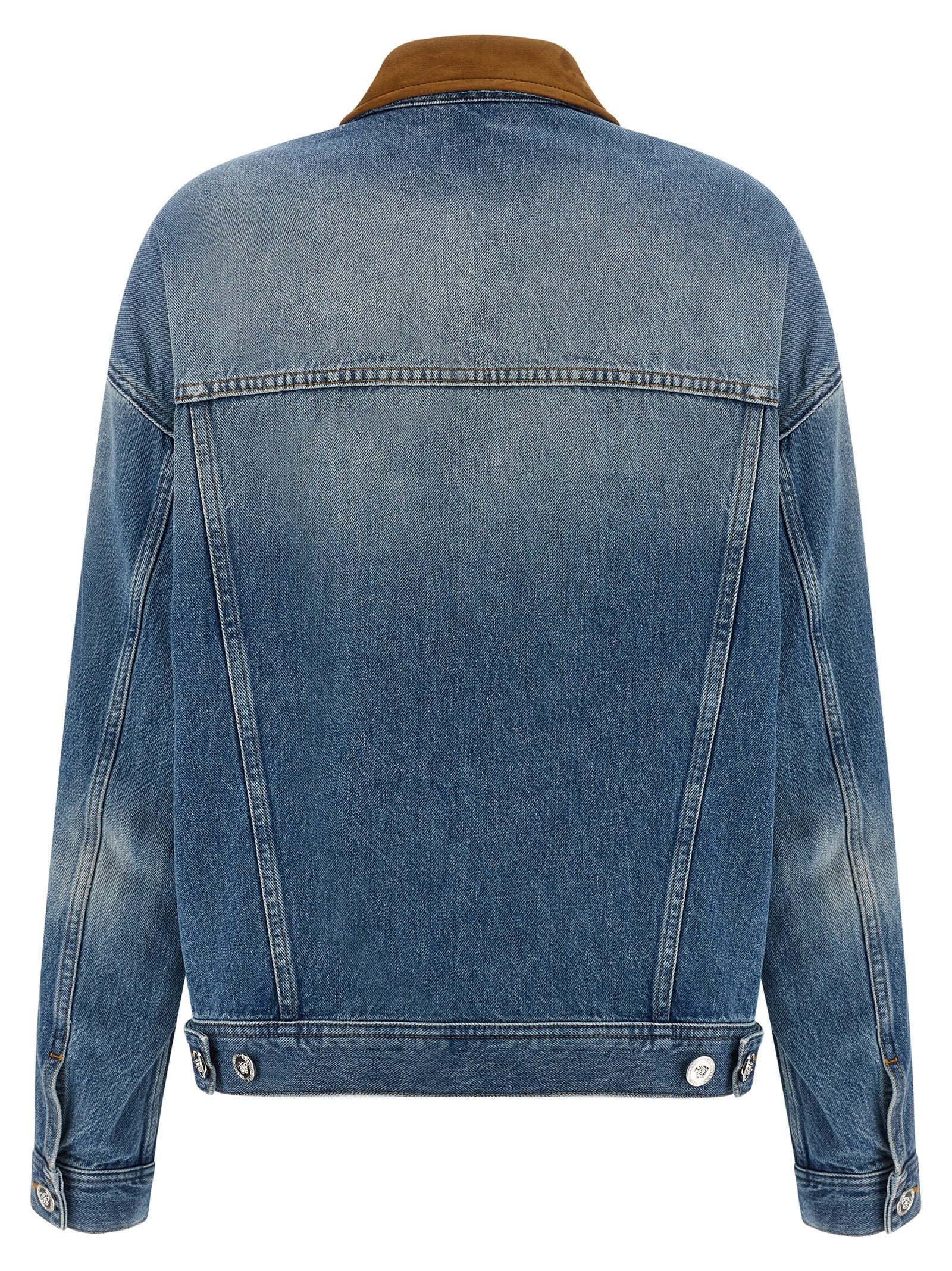 Versace Blue Cotton Denim Jacket Versace