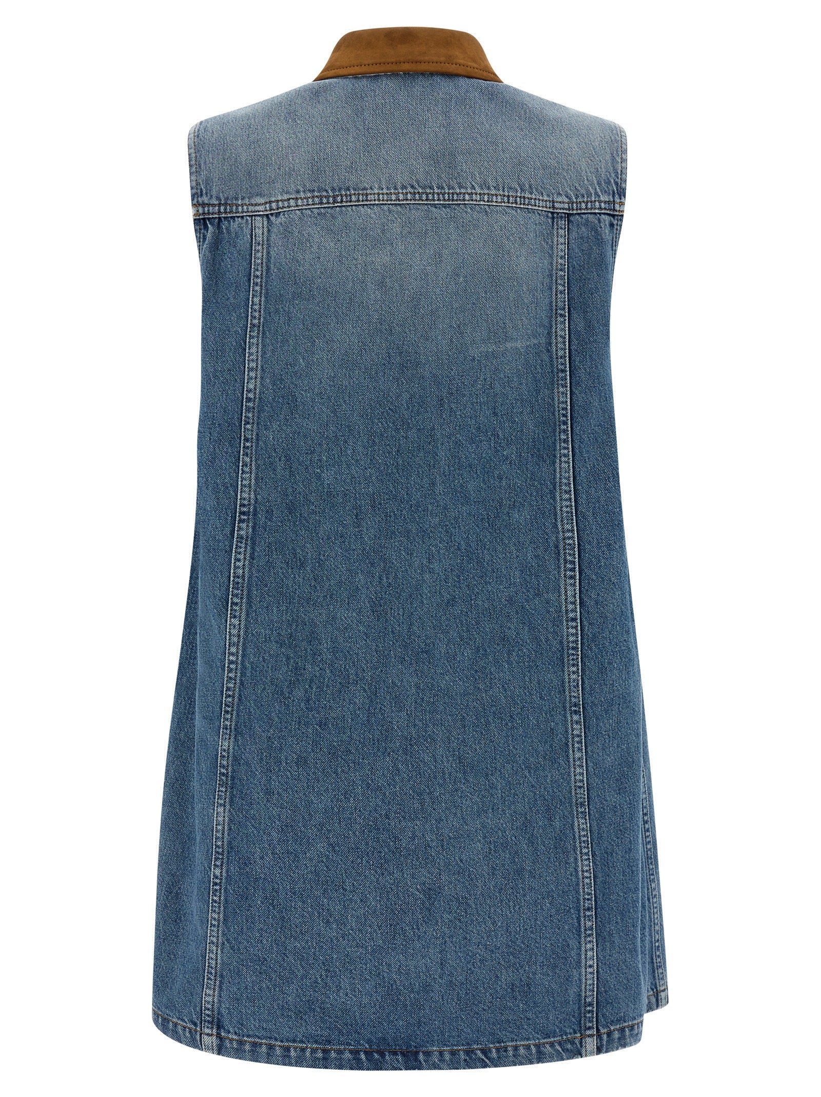 Versace Blue Cotton Short Dress Versace
