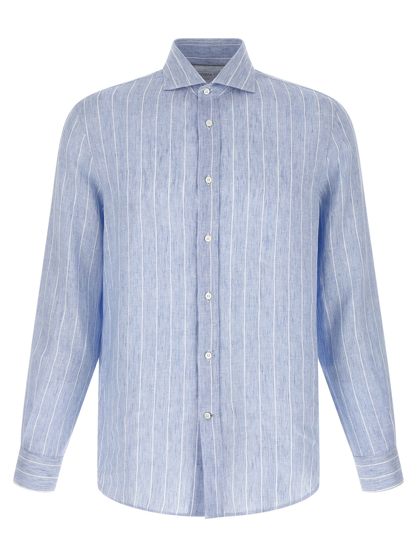 Brunello Cucinelli Blue Linen Blouse Brunello Cucinelli