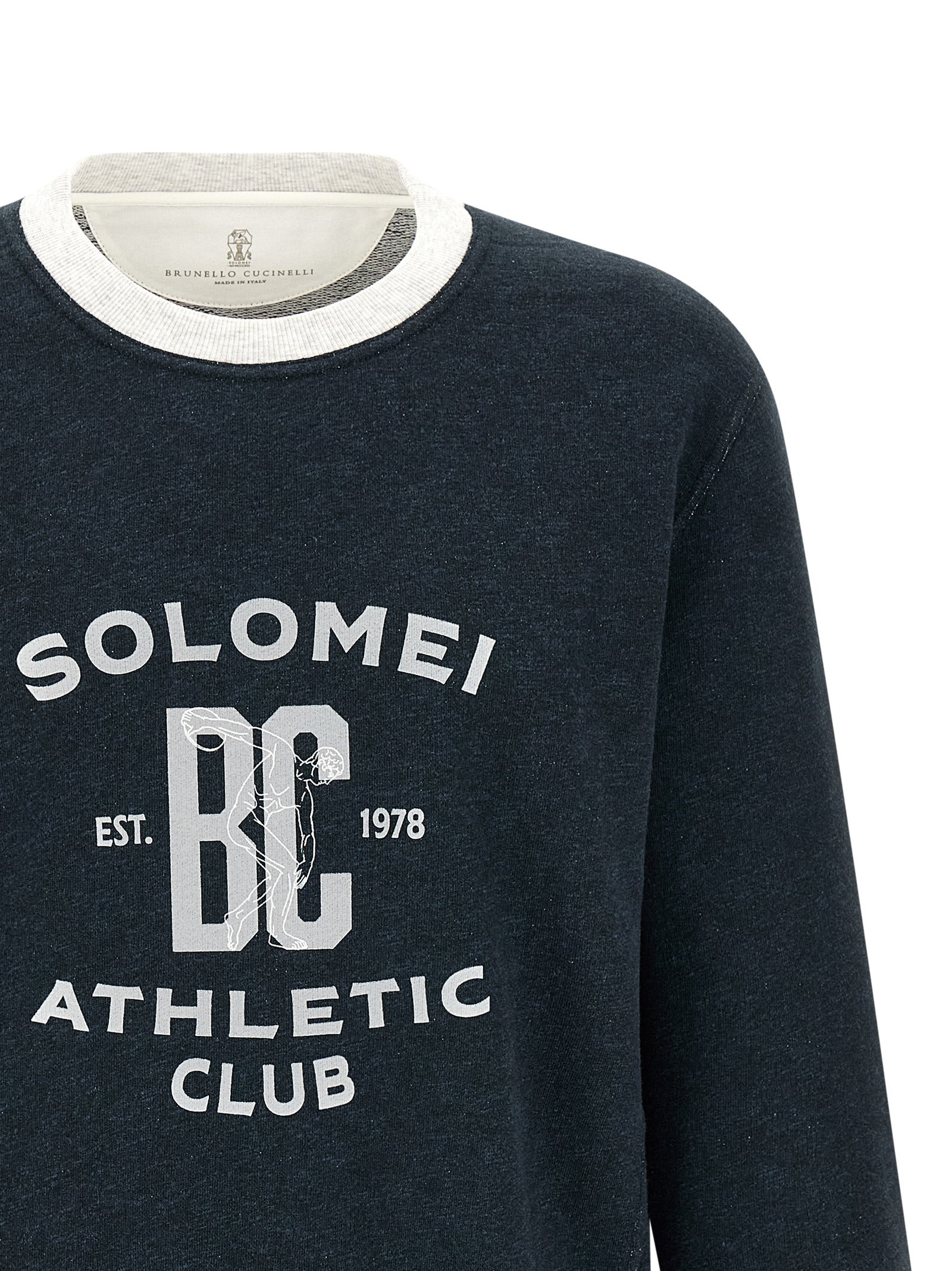 Brunello Cucinelli Blue Cotton Sweatshirt Brunello Cucinelli