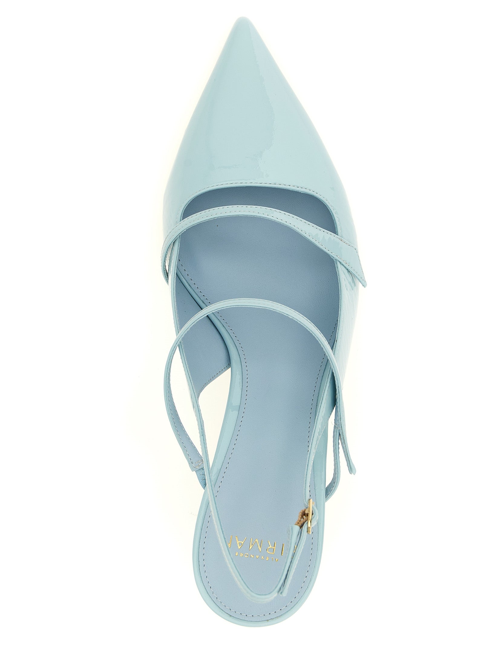 Alexandre Birman Blue Cowhide Mid Heel Pumps Alexandre Birman