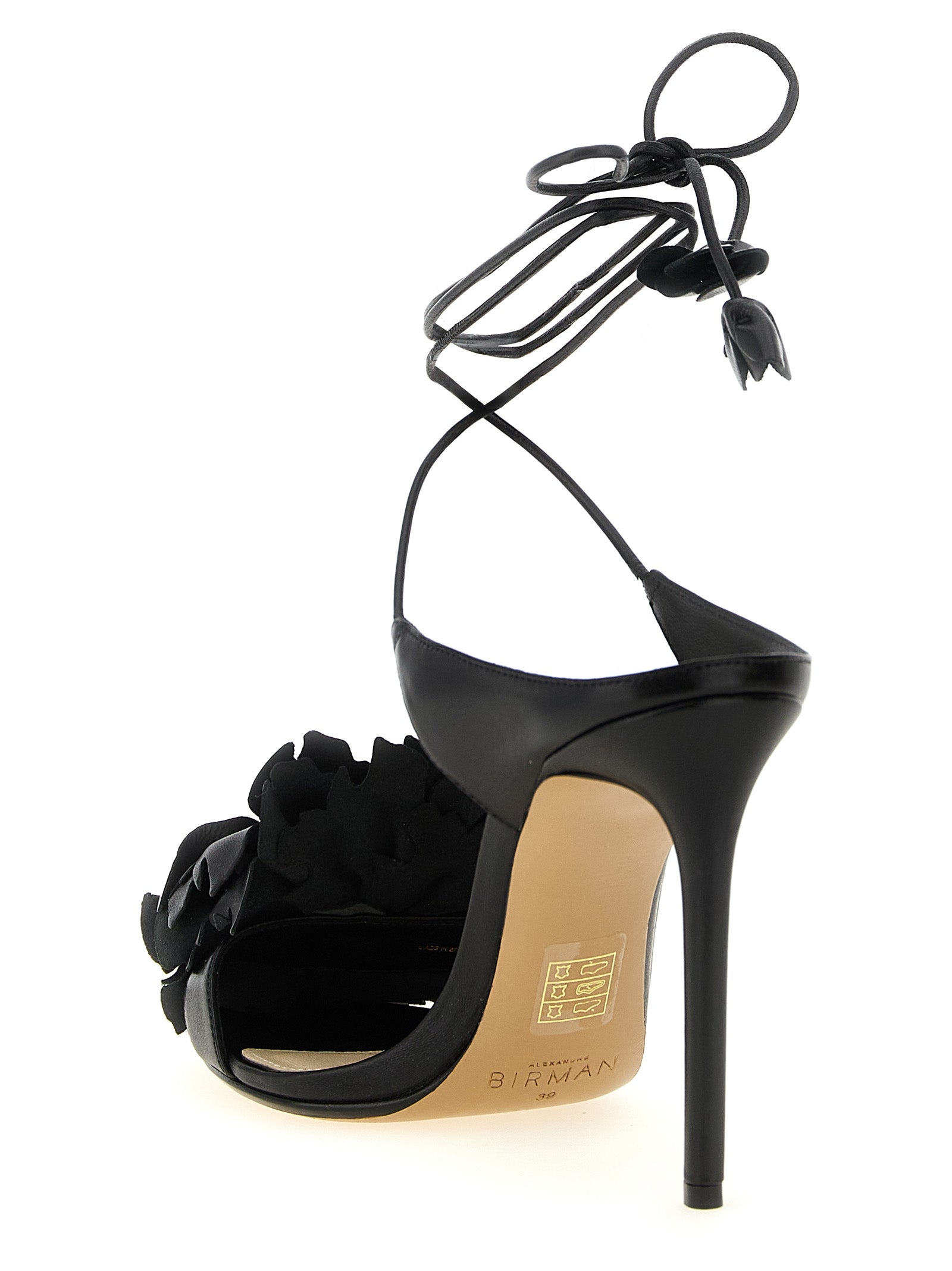 Alexandre Birman Black Cowhide Stiletto Heel Sandals Alexandre Birman
