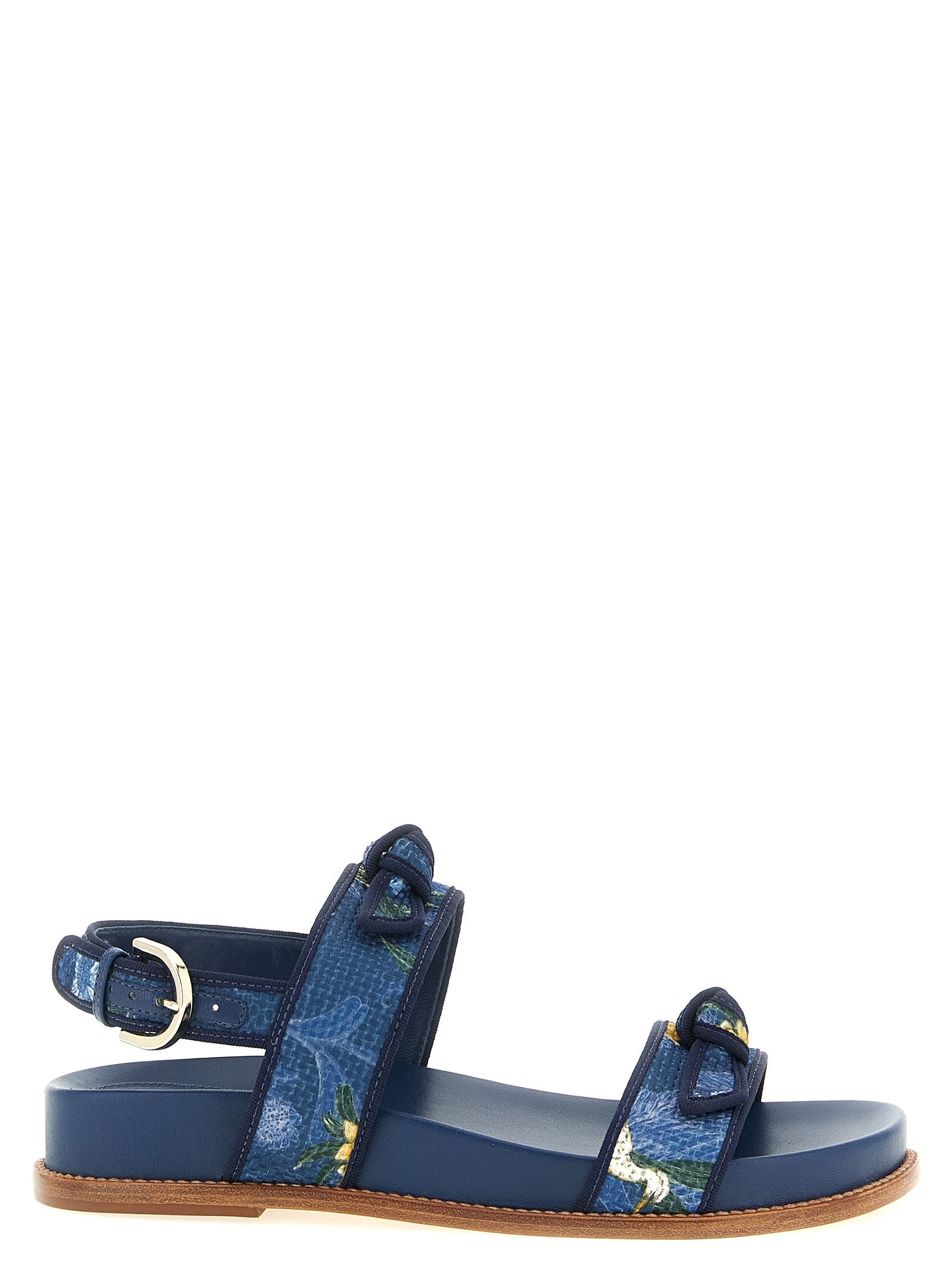 Alexandre Birman Blue Cowhide Flat Sandals Alexandre Birman
