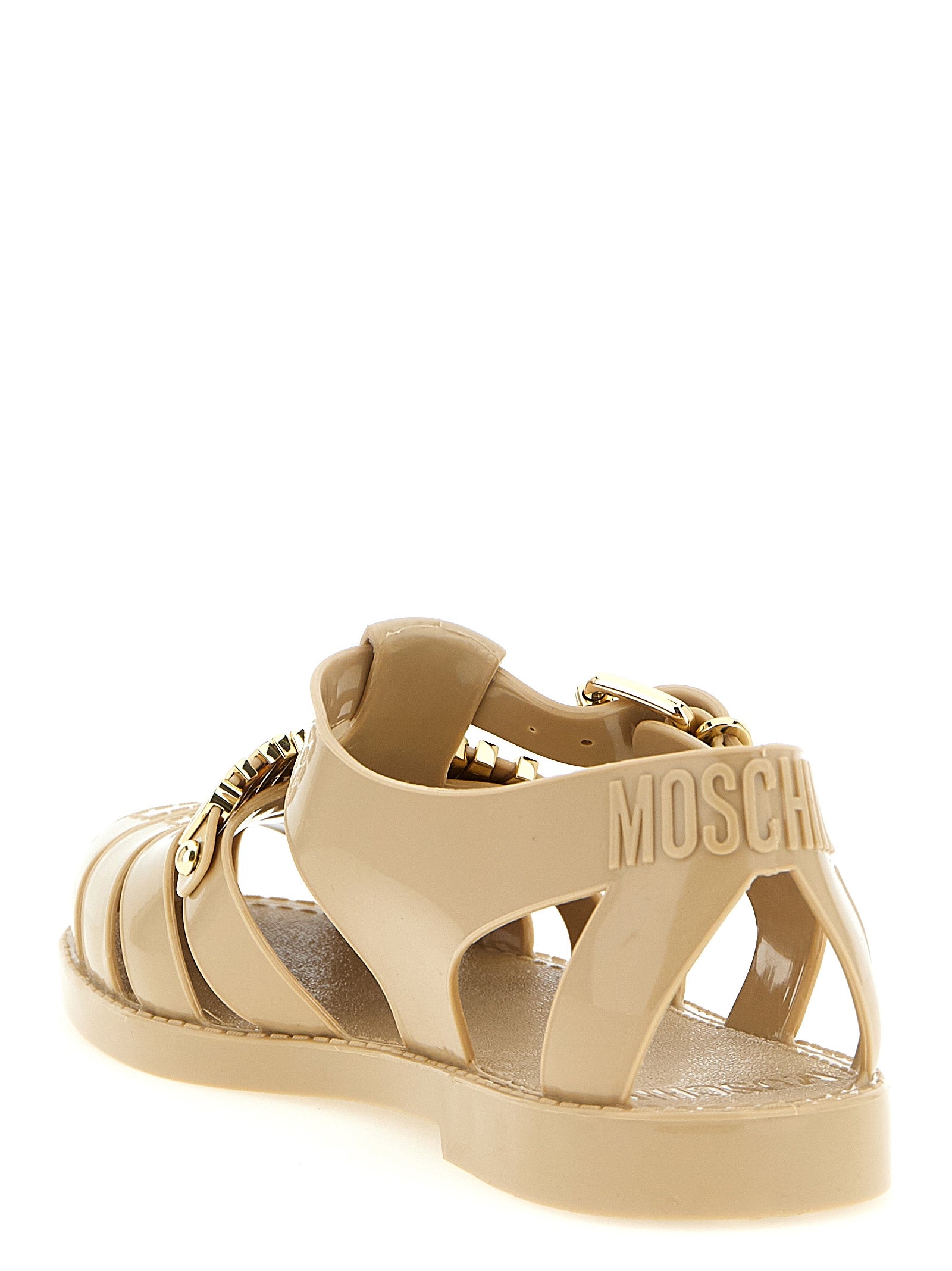 Moschino Beige Pvc Flat Sandals Moschino