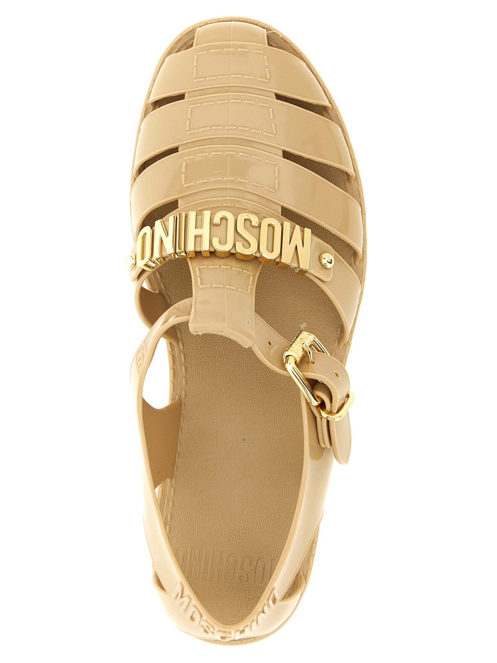 Moschino Beige Pvc Flat Sandals Moschino