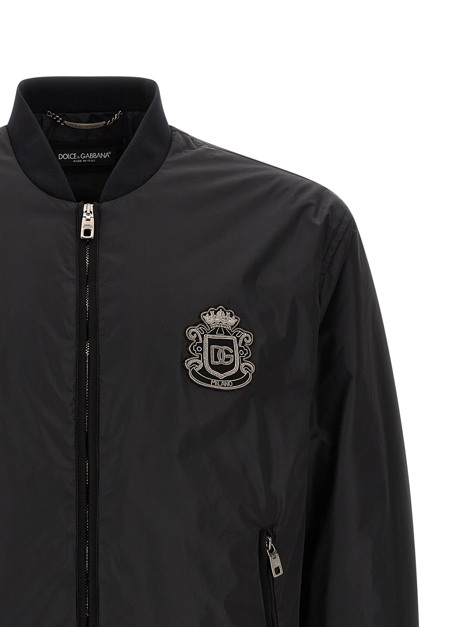 Dolce & Gabbana Black Polyamide Bomber Dolce & Gabbana
