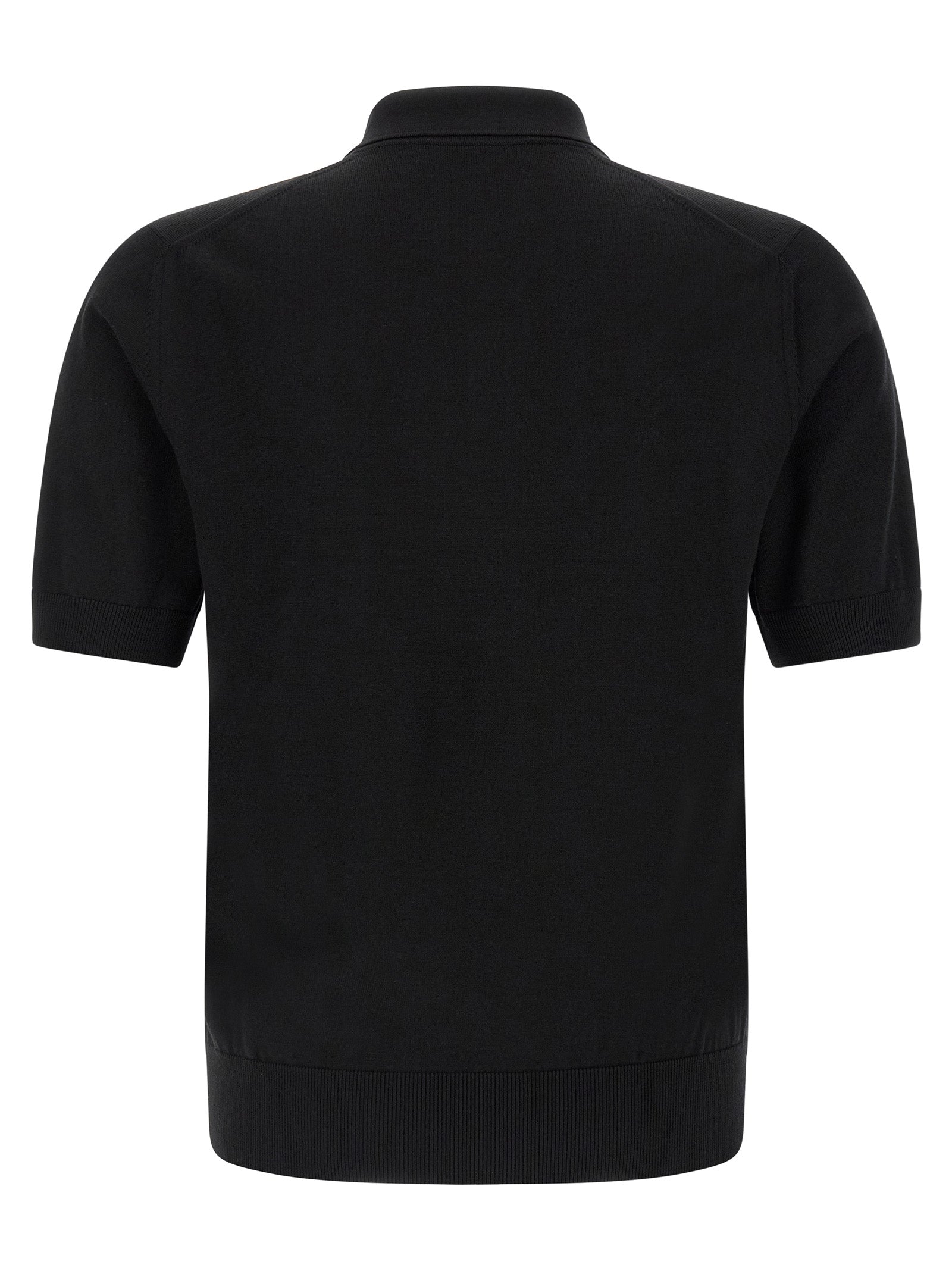 Dolce & Gabbana Black Virgin Wool Polo Shirt Dolce & Gabbana