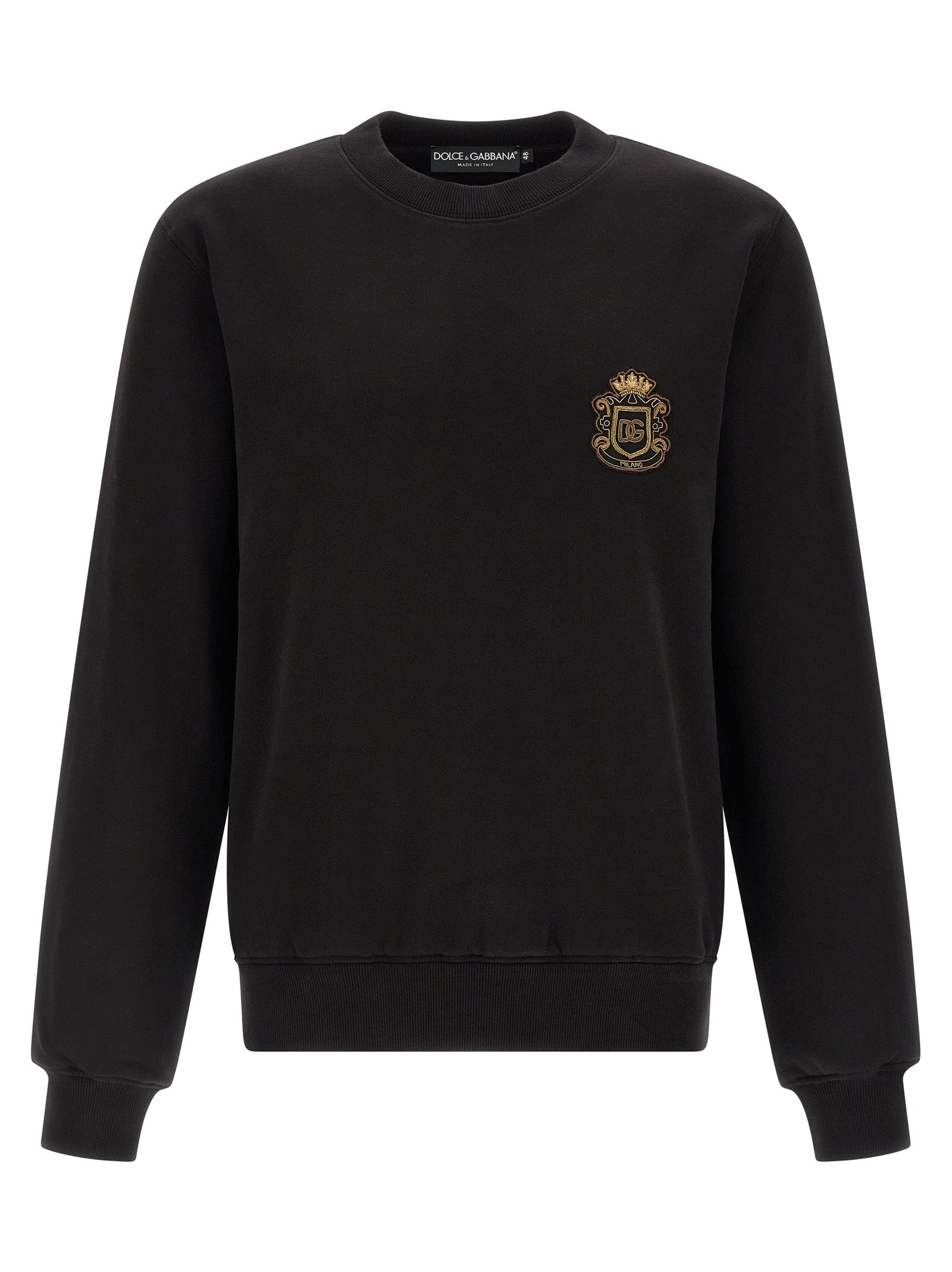 Dolce & Gabbana Black Cotton Sweatshirt Dolce & Gabbana