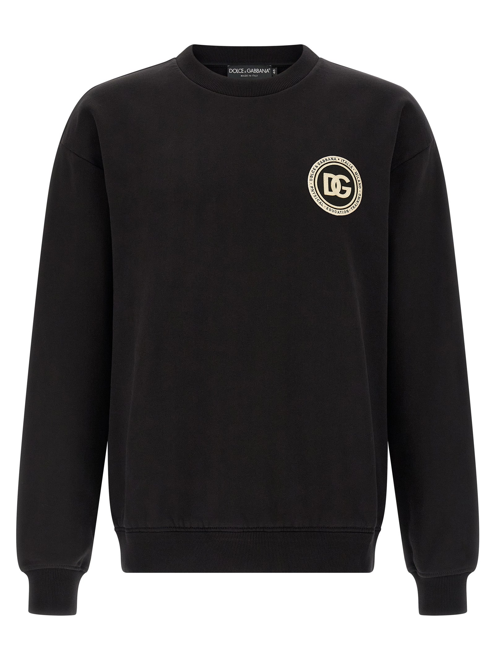 Dolce & Gabbana Black Cotton Sweatshirt Dolce & Gabbana