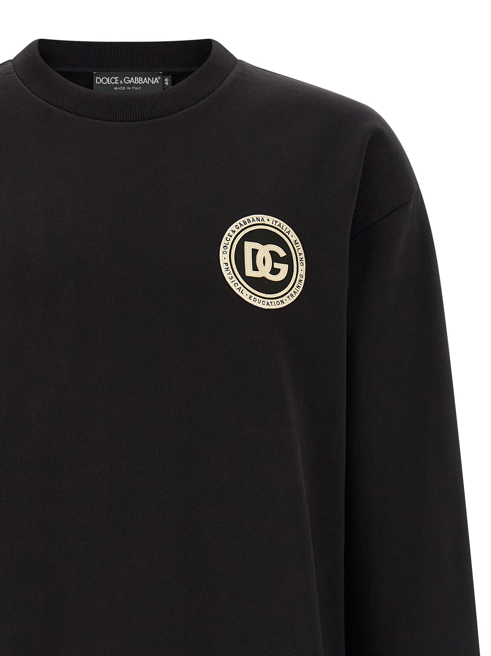 Dolce & Gabbana Black Cotton Sweatshirt Dolce & Gabbana