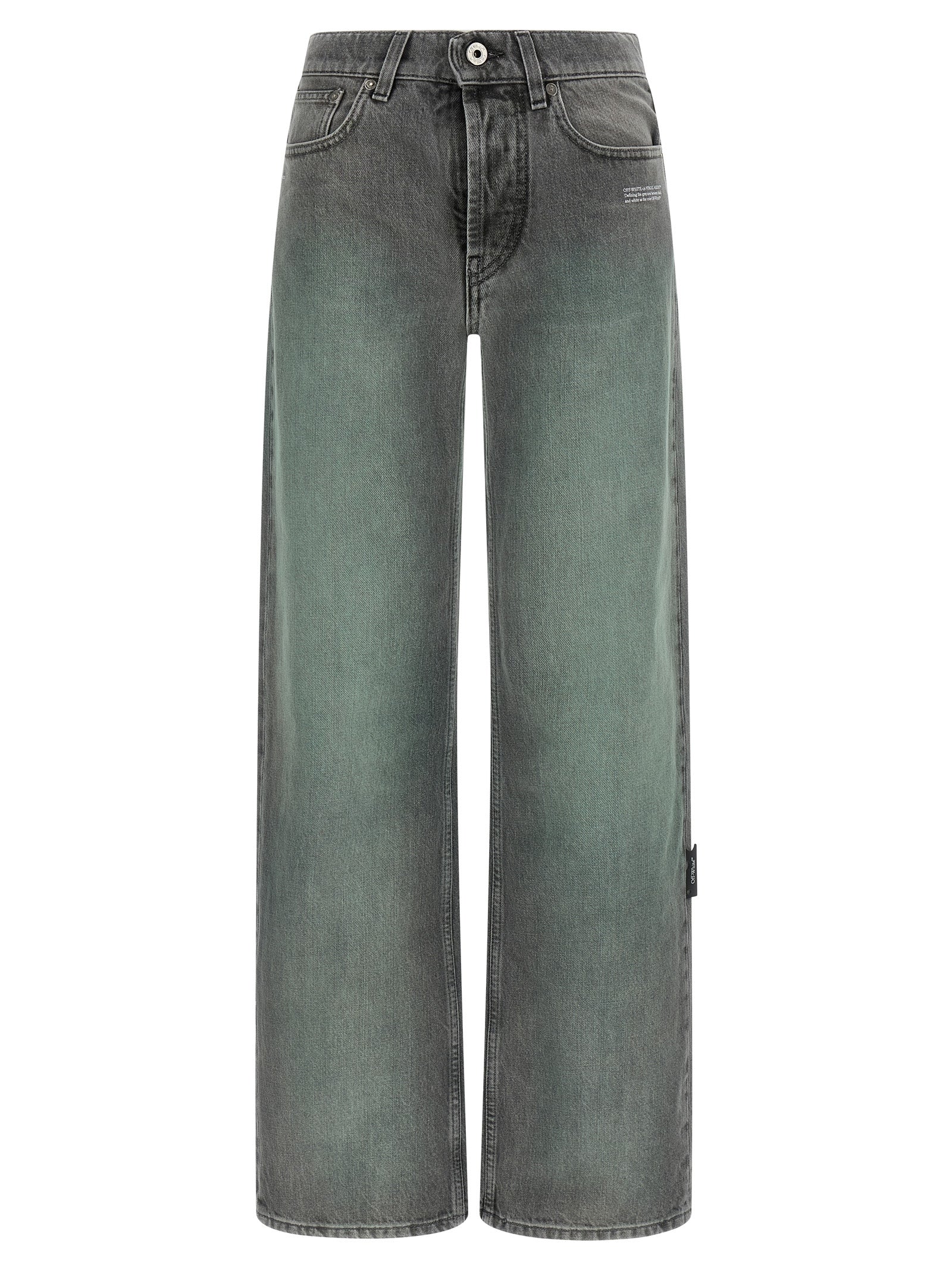 Off-White Gray Cotton Jeans Denim Off-White
