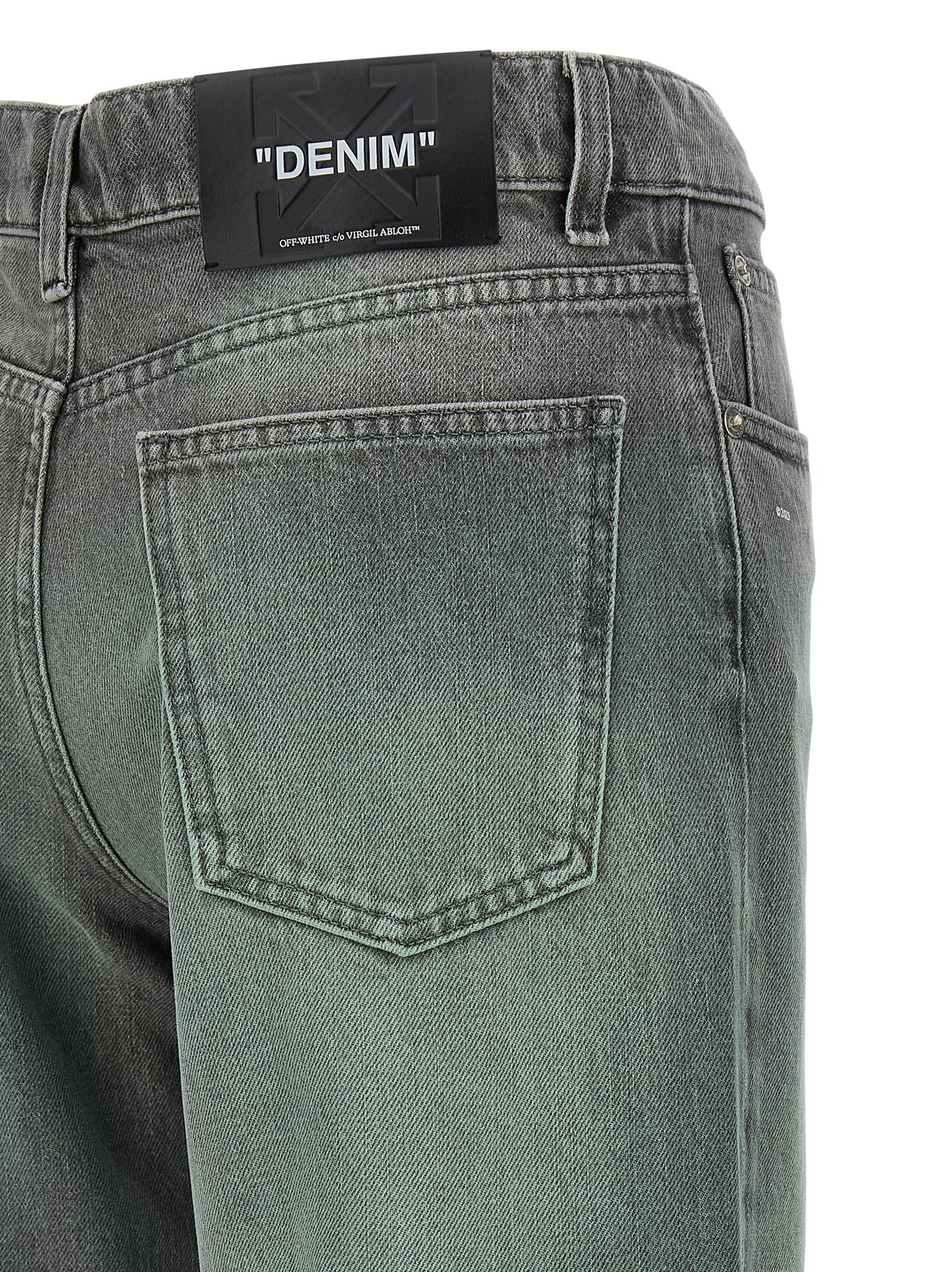 Off-White Gray Cotton Jeans Denim Off-White