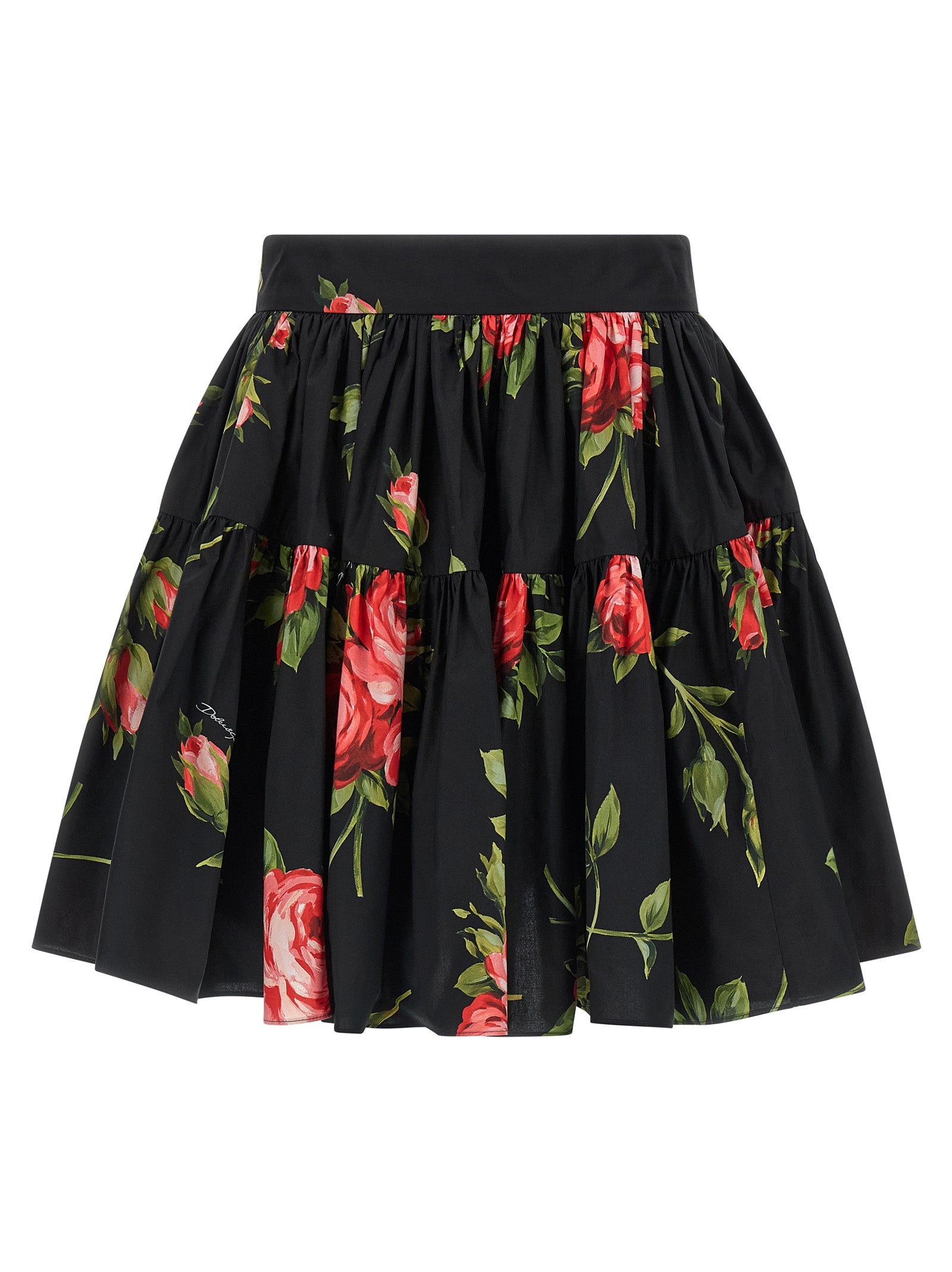Dolce & Gabbana Black Cotton Long Skirt Dolce & Gabbana