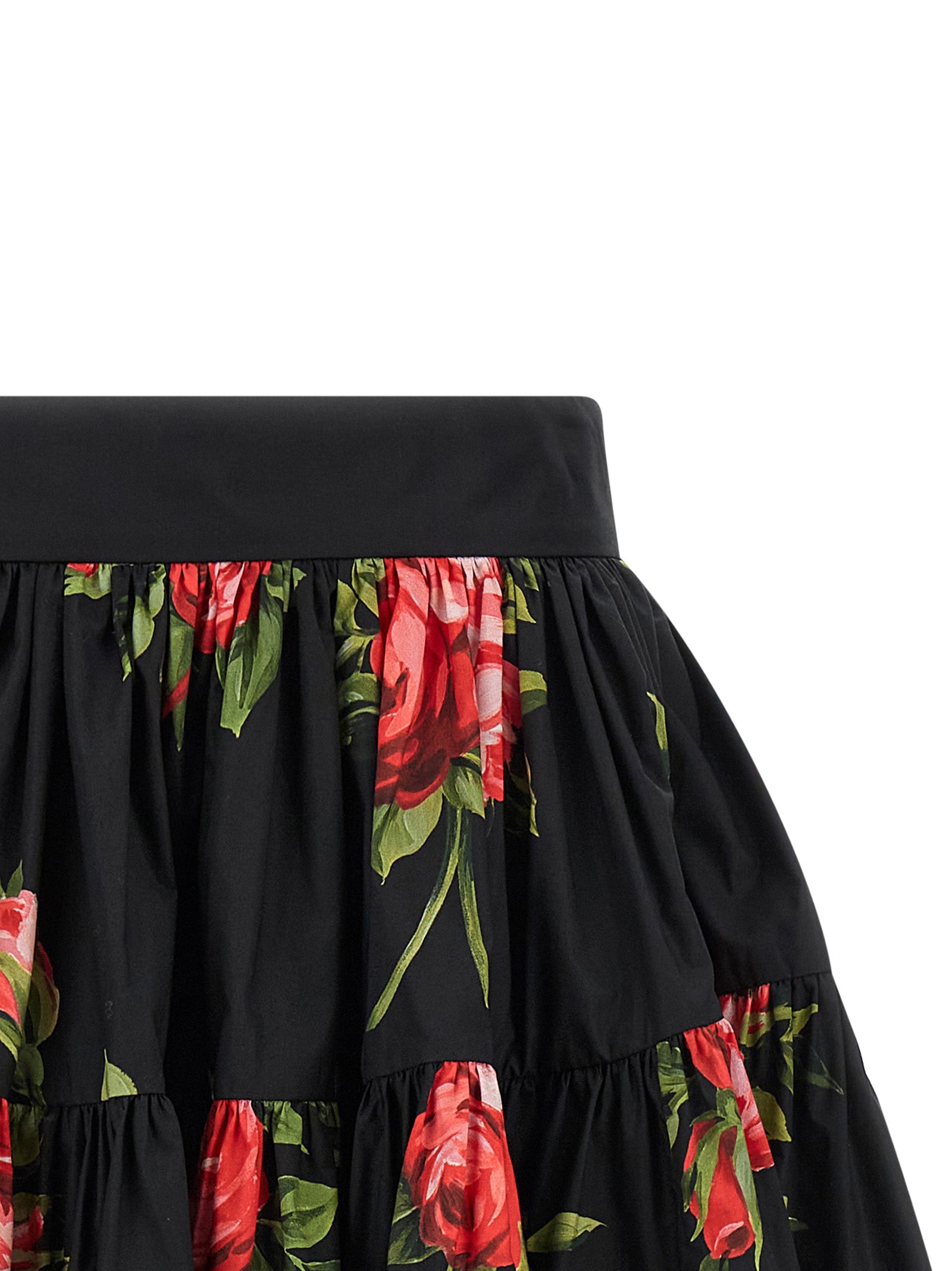 Dolce & Gabbana Black Cotton Long Skirt Dolce & Gabbana