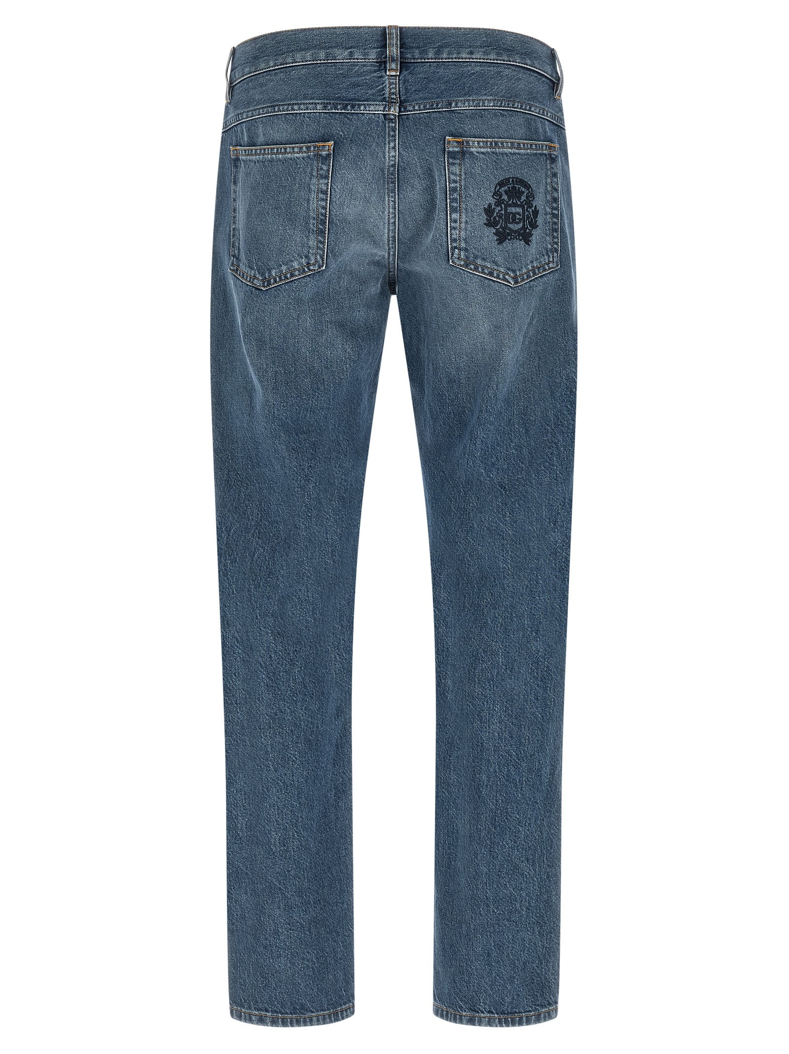 Dolce & Gabbana Blue Cotton Straight-Leg Jeans Dolce & Gabbana