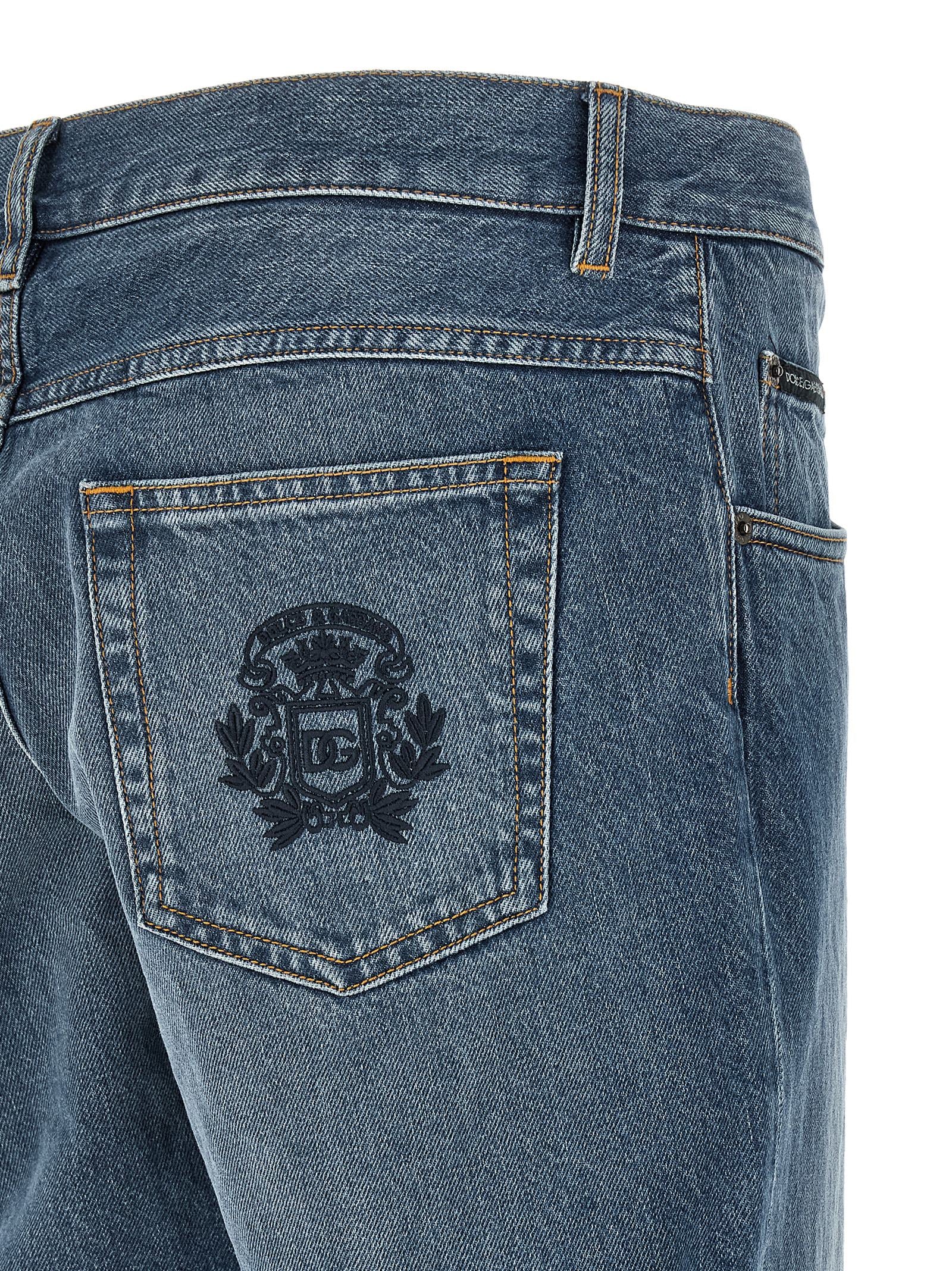 Dolce & Gabbana Blue Cotton Straight-Leg Jeans Dolce & Gabbana