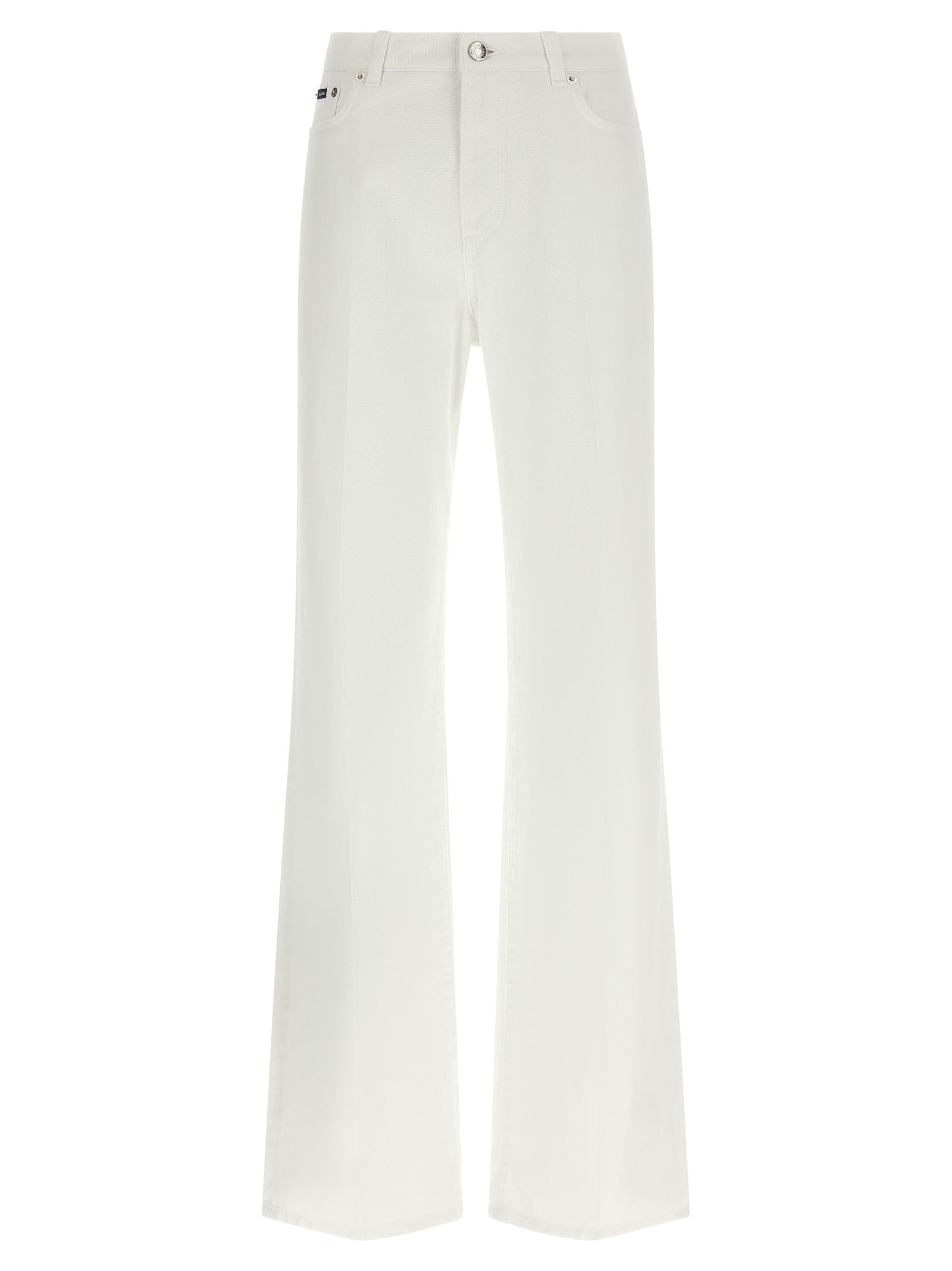 Dolce & Gabbana White Cotton Flared Jeans Dolce & Gabbana