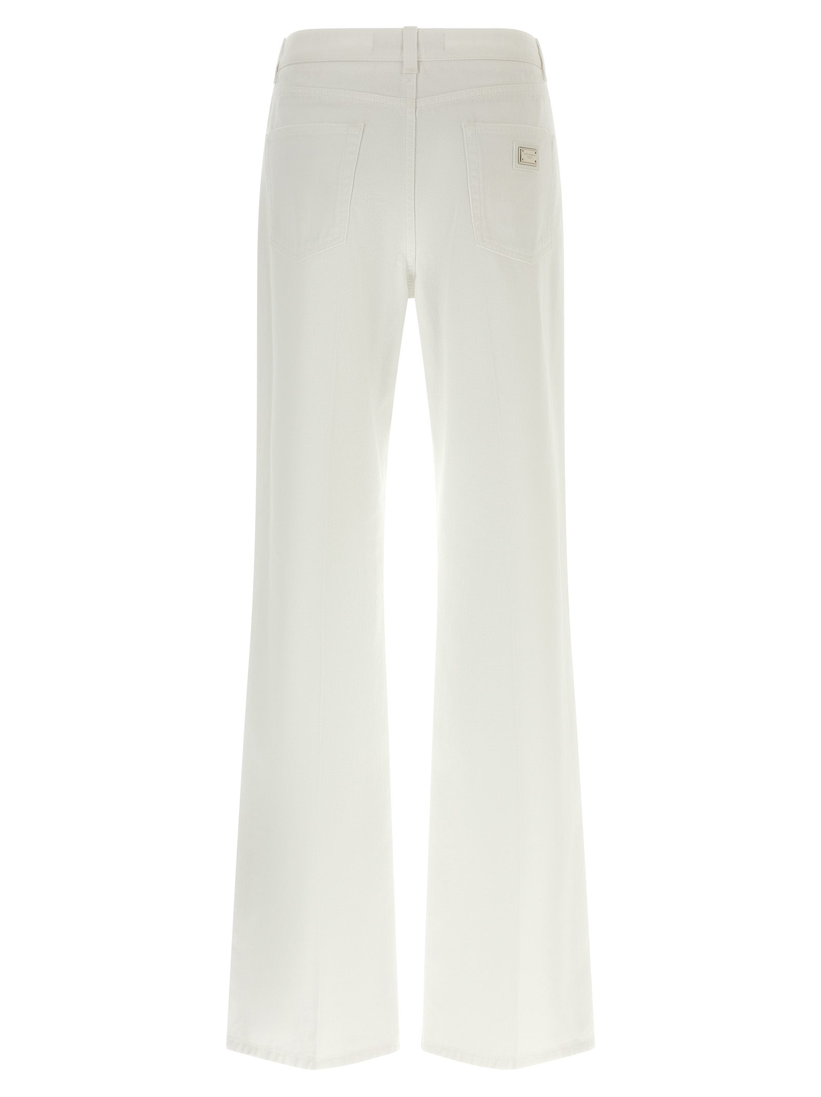 Dolce & Gabbana White Cotton Flared Jeans Dolce & Gabbana