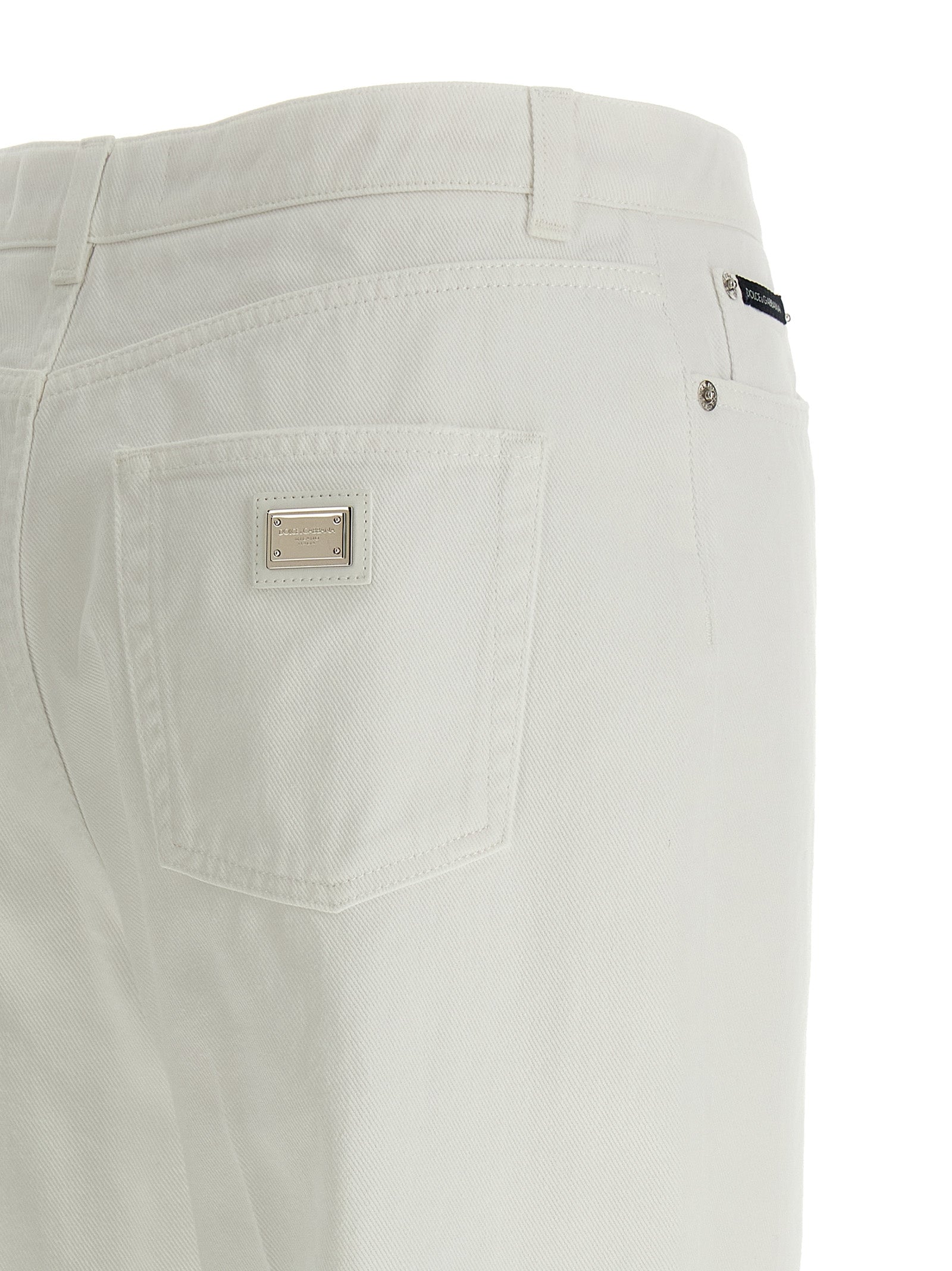 Dolce & Gabbana White Cotton Flared Jeans Dolce & Gabbana