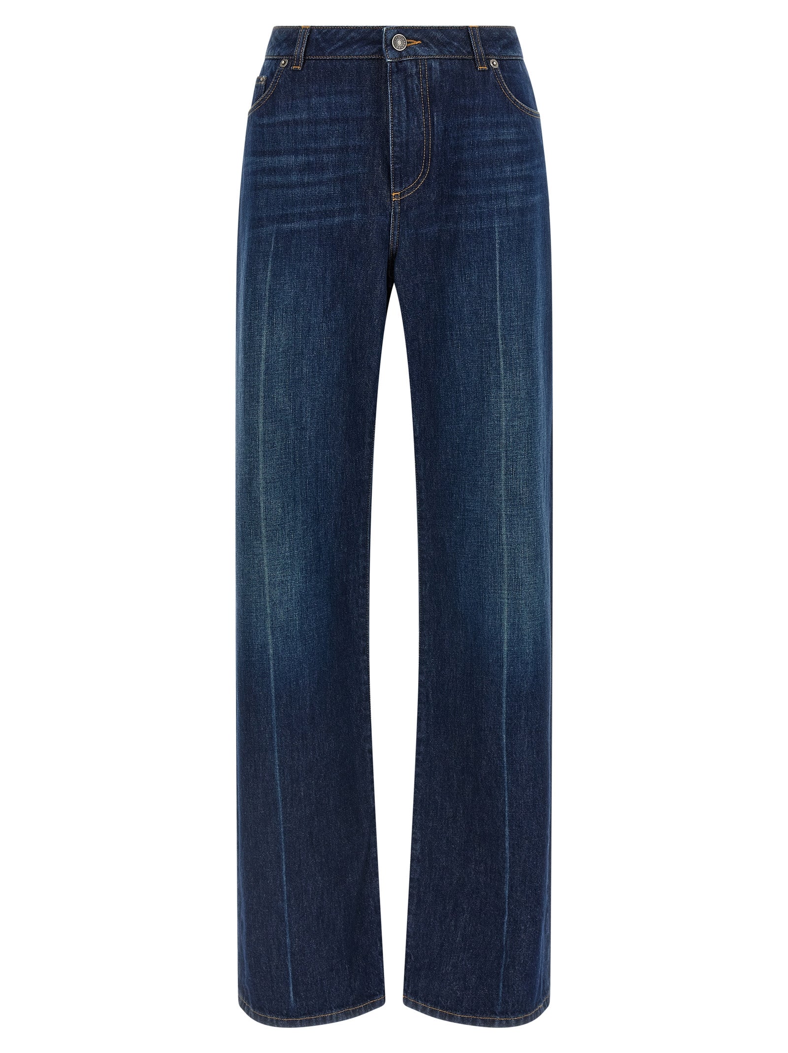 Dolce & Gabbana Blue Cotton Straight-Leg Jeans Dolce & Gabbana