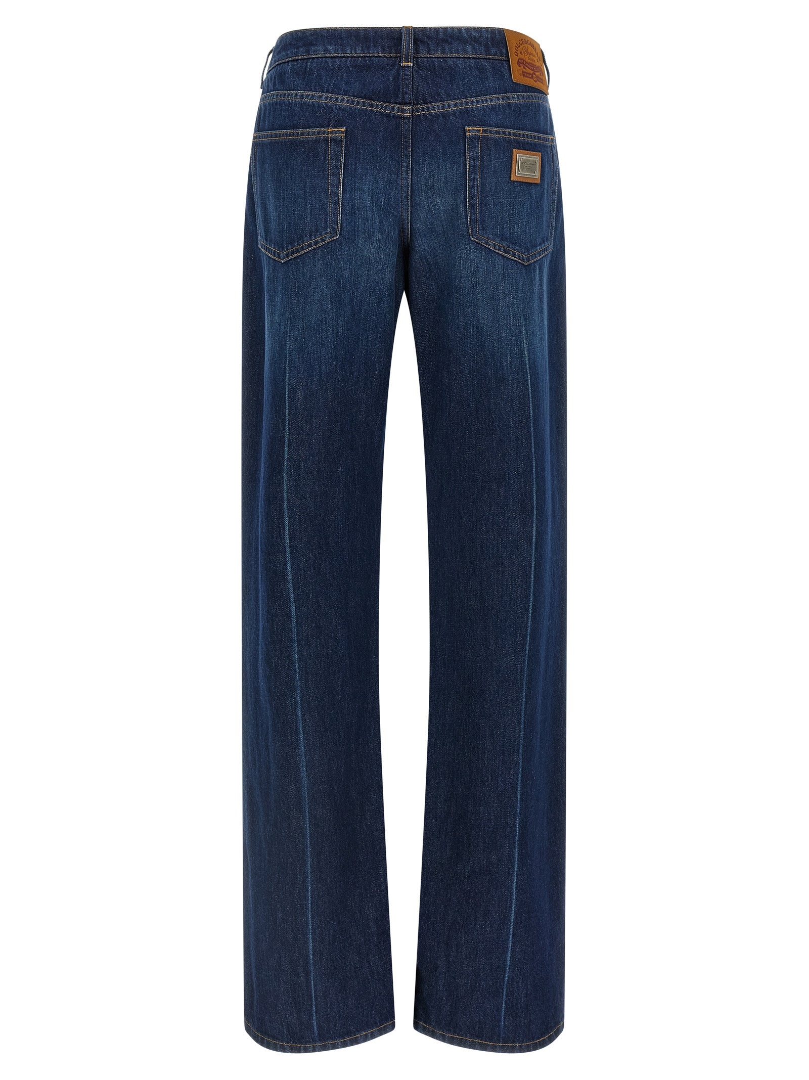 Dolce & Gabbana Blue Cotton Straight-Leg Jeans Dolce & Gabbana