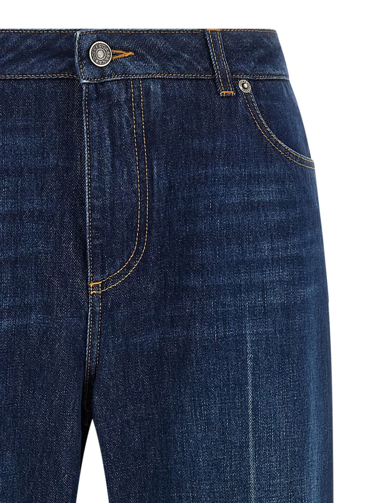 Dolce & Gabbana Blue Cotton Straight-Leg Jeans Dolce & Gabbana