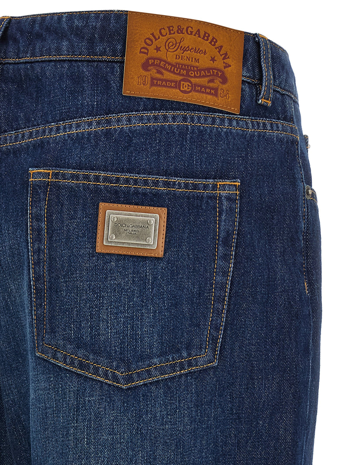 Dolce & Gabbana Blue Cotton Straight-Leg Jeans Dolce & Gabbana