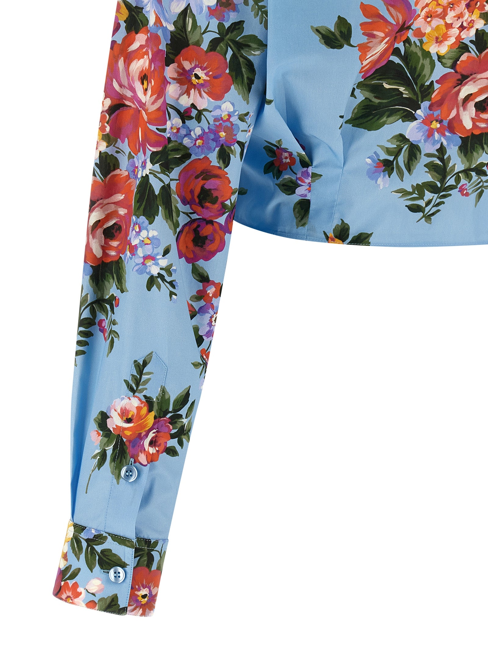 Dolce & Gabbana Blue Cotton Blouse Dolce & Gabbana