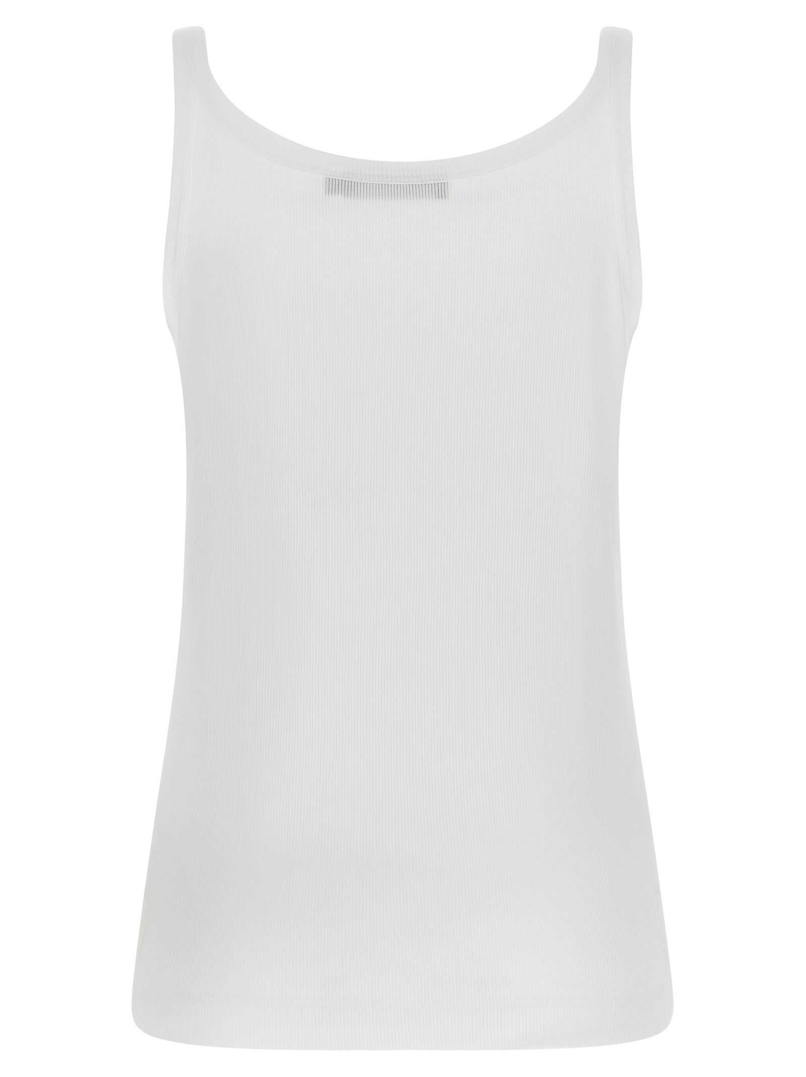 Dolce & Gabbana White Cotton Sleeveles T-Shirt Dolce & Gabbana