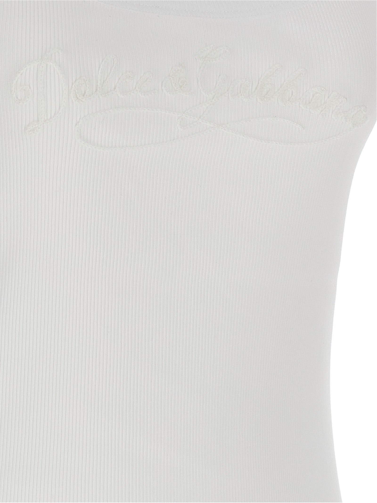 Dolce & Gabbana White Cotton Sleeveles T-Shirt Dolce & Gabbana
