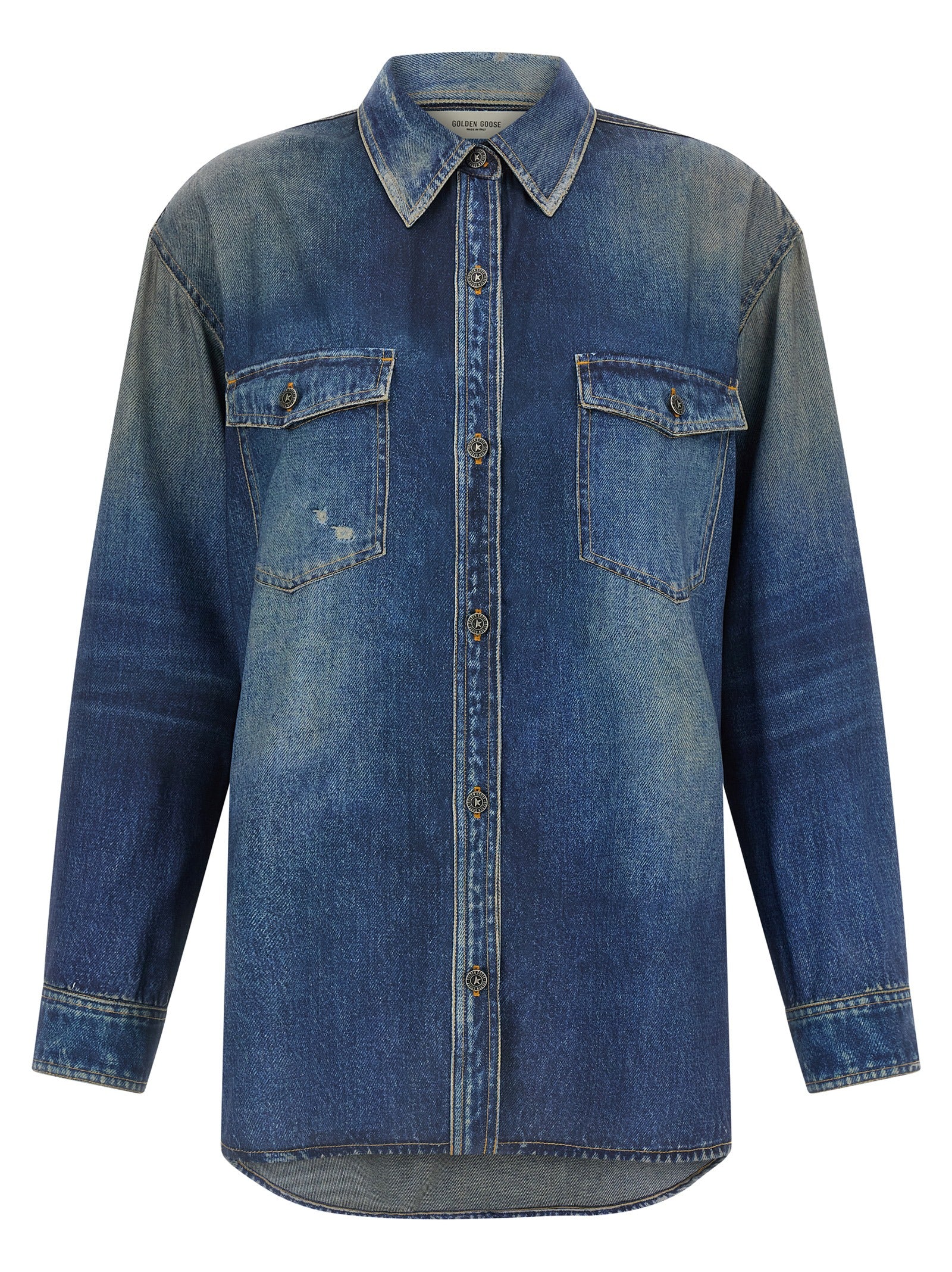 Golden Goose Blue Polyester Blouse Golden Goose