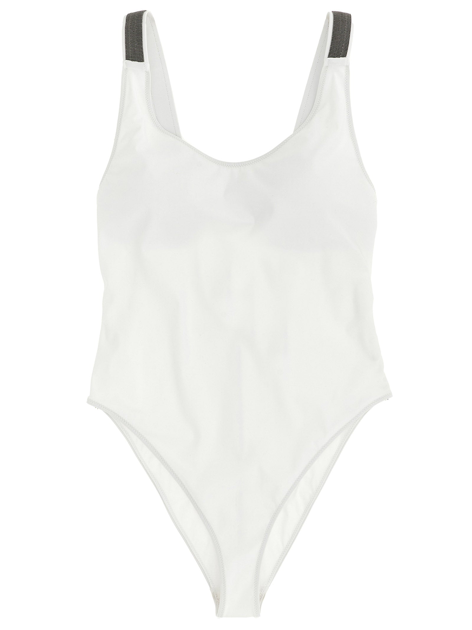 Brunello Cucinelli White Polyamide One-Piece Swimsuit Brunello Cucinelli