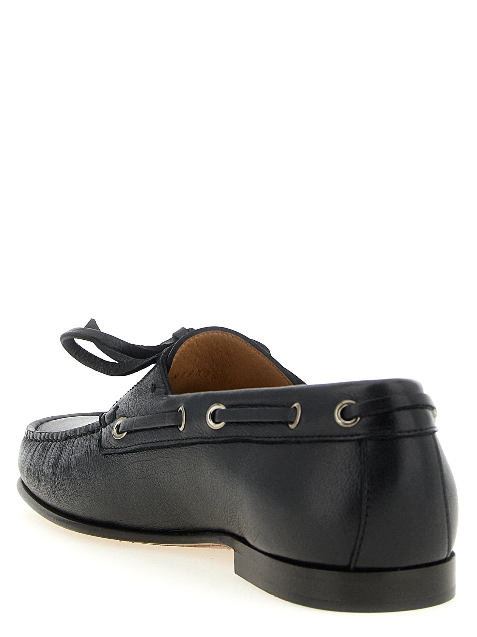 Valentino Garavani Black Buffalo Leather Slip-On Loafers Valentino Garavani