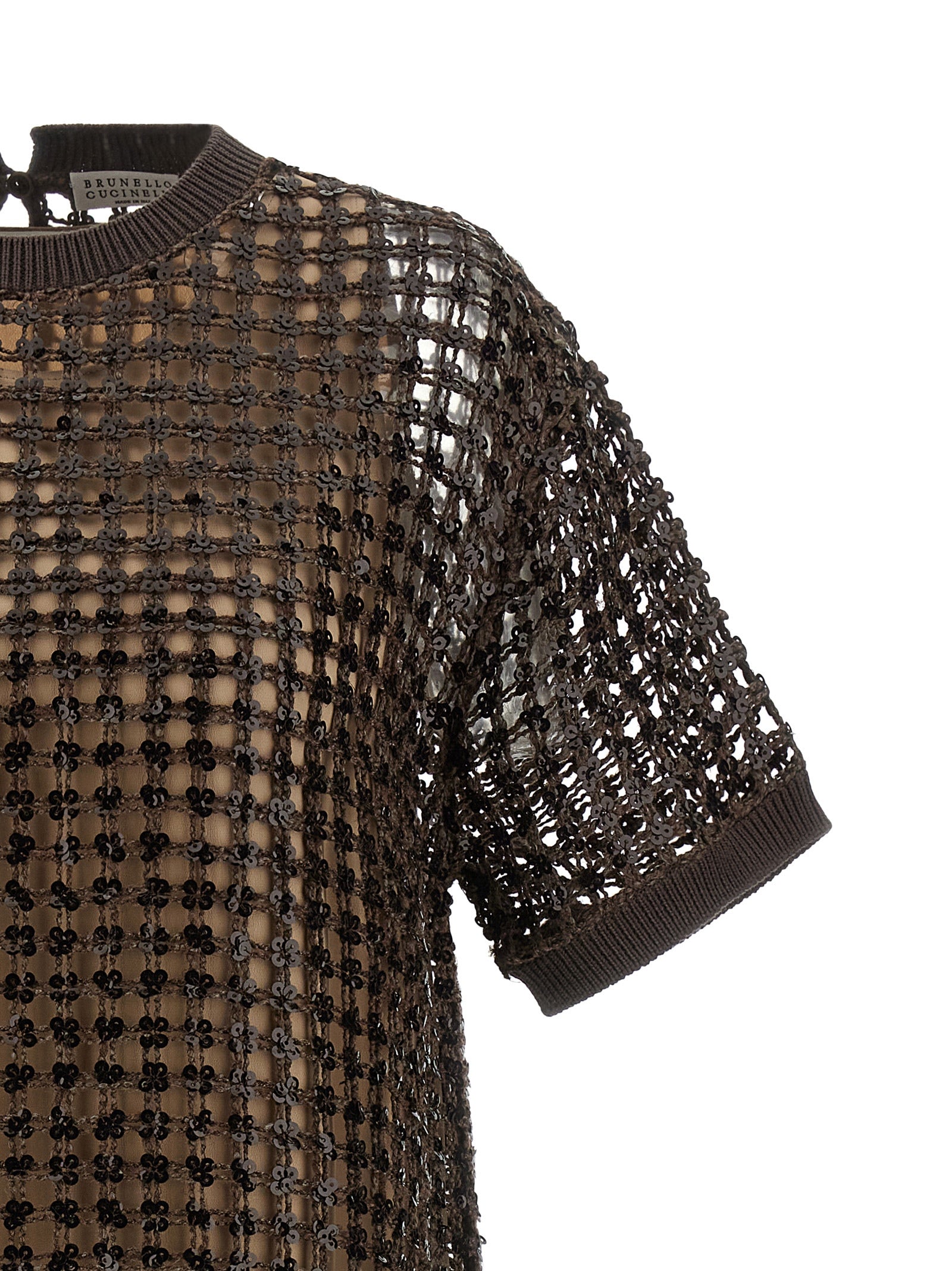 Brunello Cucinelli Brown Silk Short Dress Brunello Cucinelli