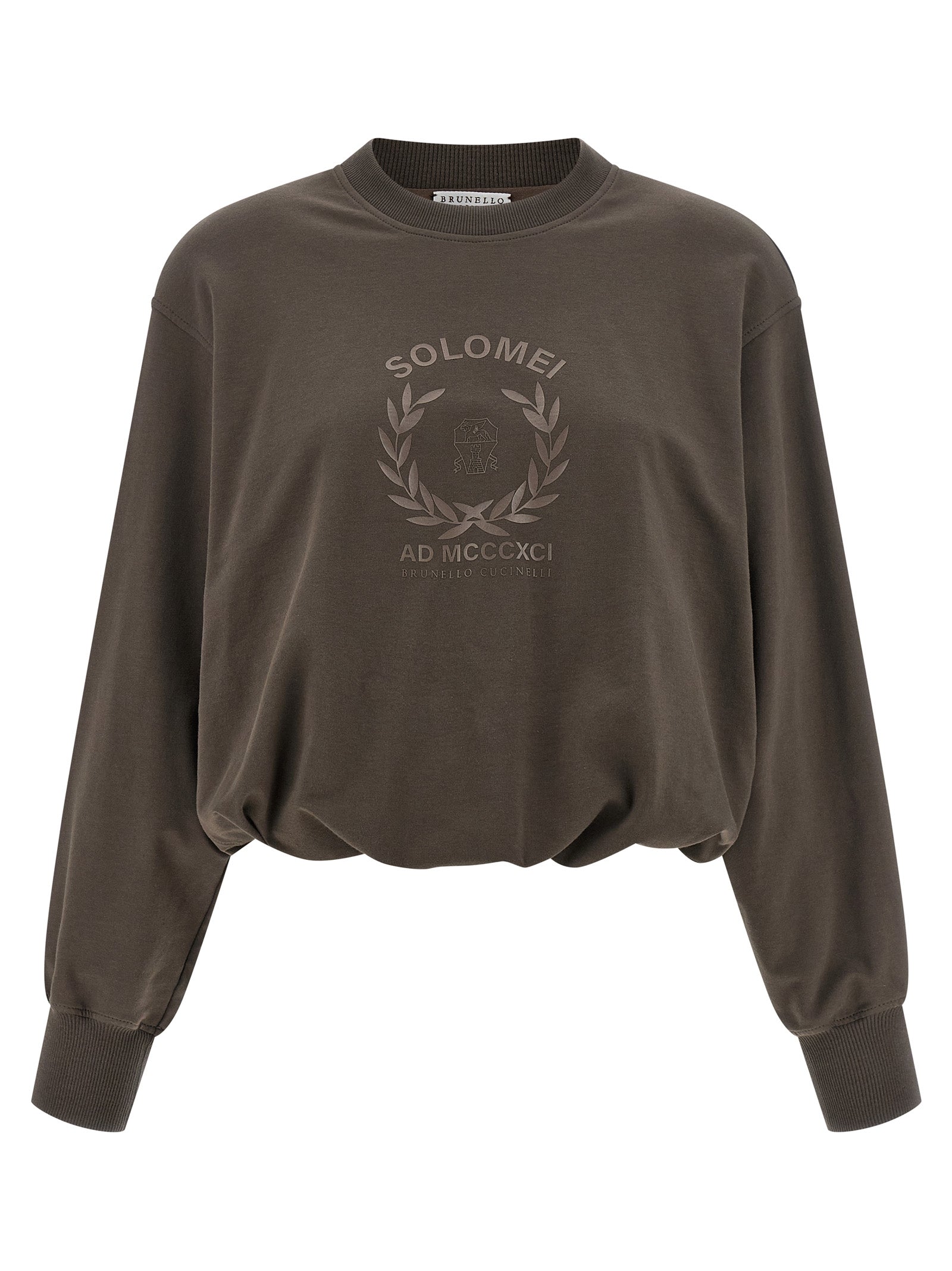 Brunello Cucinelli Brown Cotton Sweatshirt Brunello Cucinelli