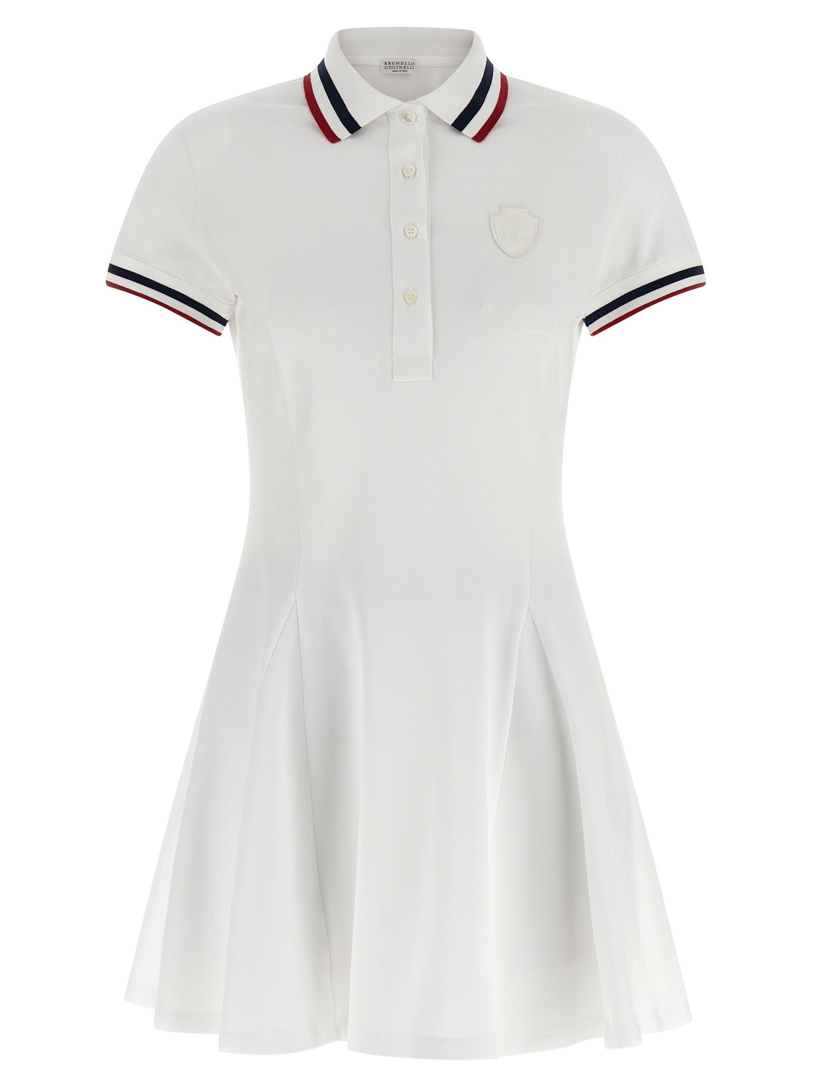 Brunello Cucinelli White Cotton Short Dress Brunello Cucinelli