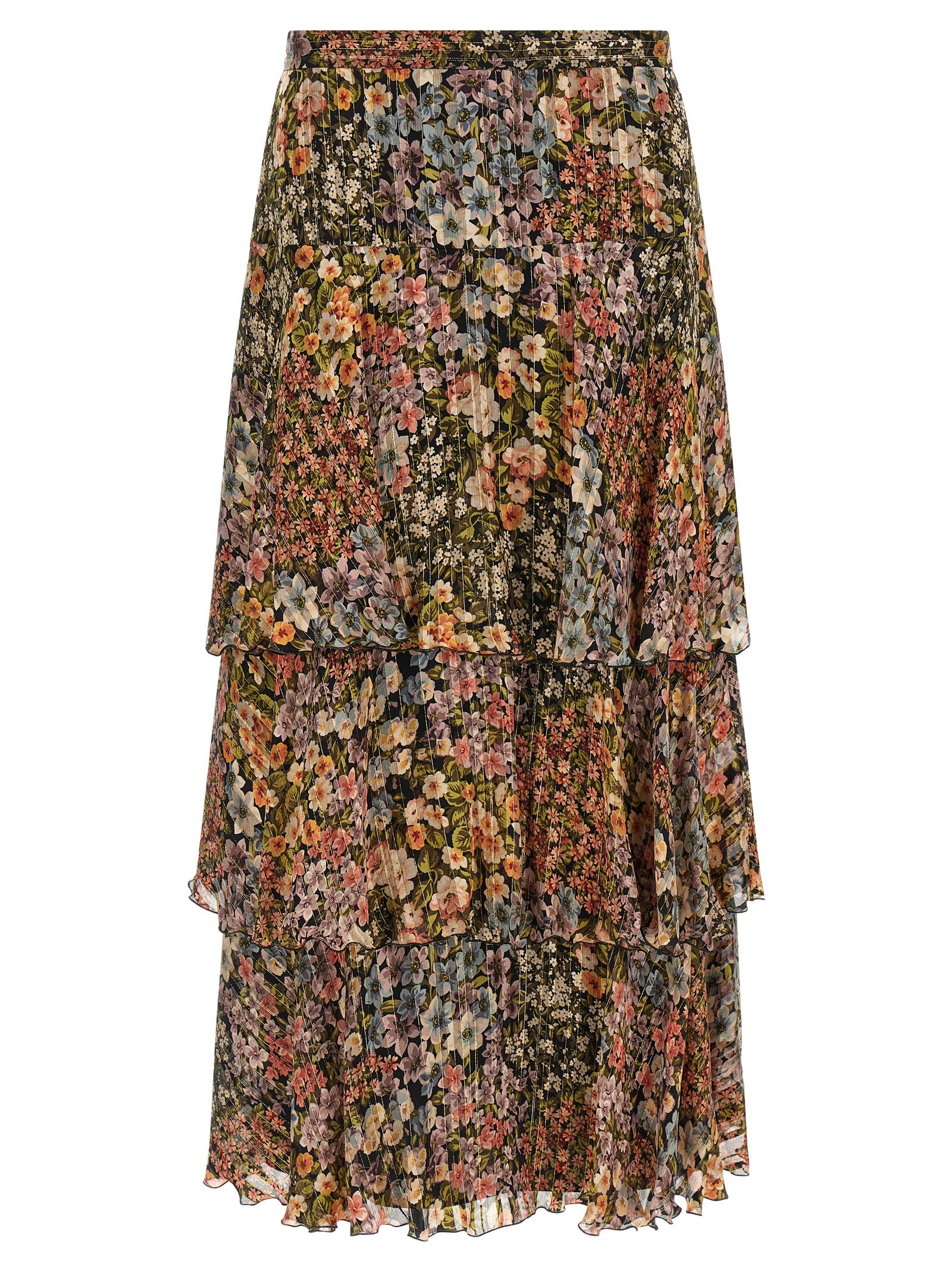 Valentino Garavani Multicolor Silk Midi Skirt Valentino Garavani