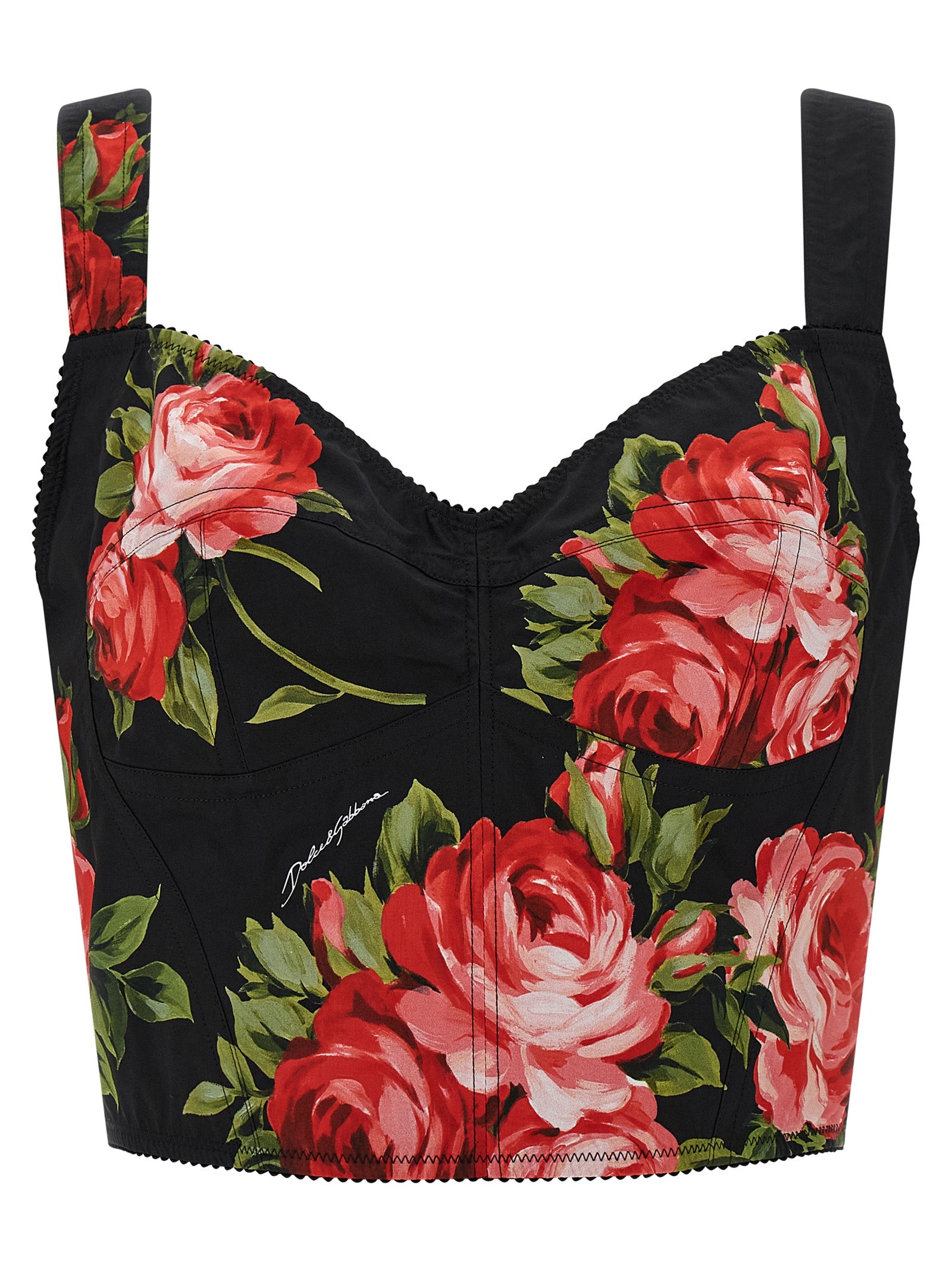 Dolce & Gabbana Black Cotton Tank Tops Dolce & Gabbana